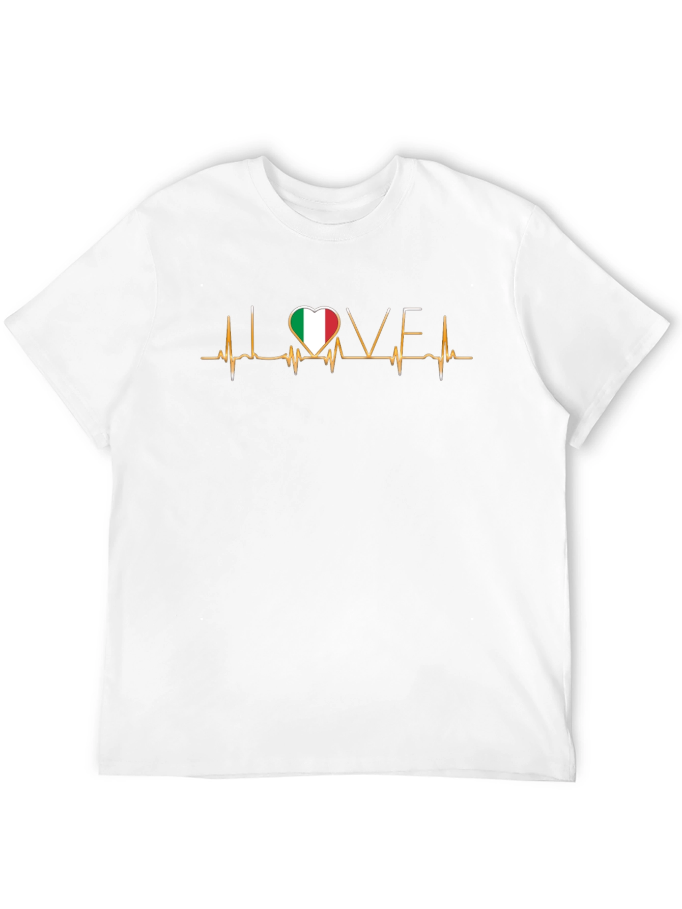 Italy Heartbeat T-Shirt - Italian Flag Love Tee