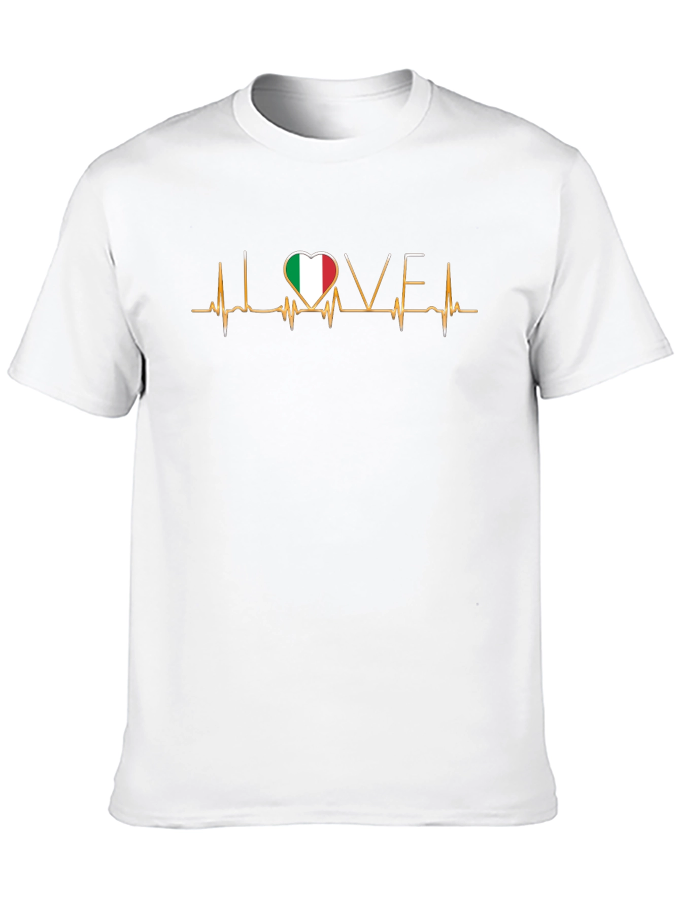 Italy Heartbeat T-Shirt - Italian Flag Love Tee