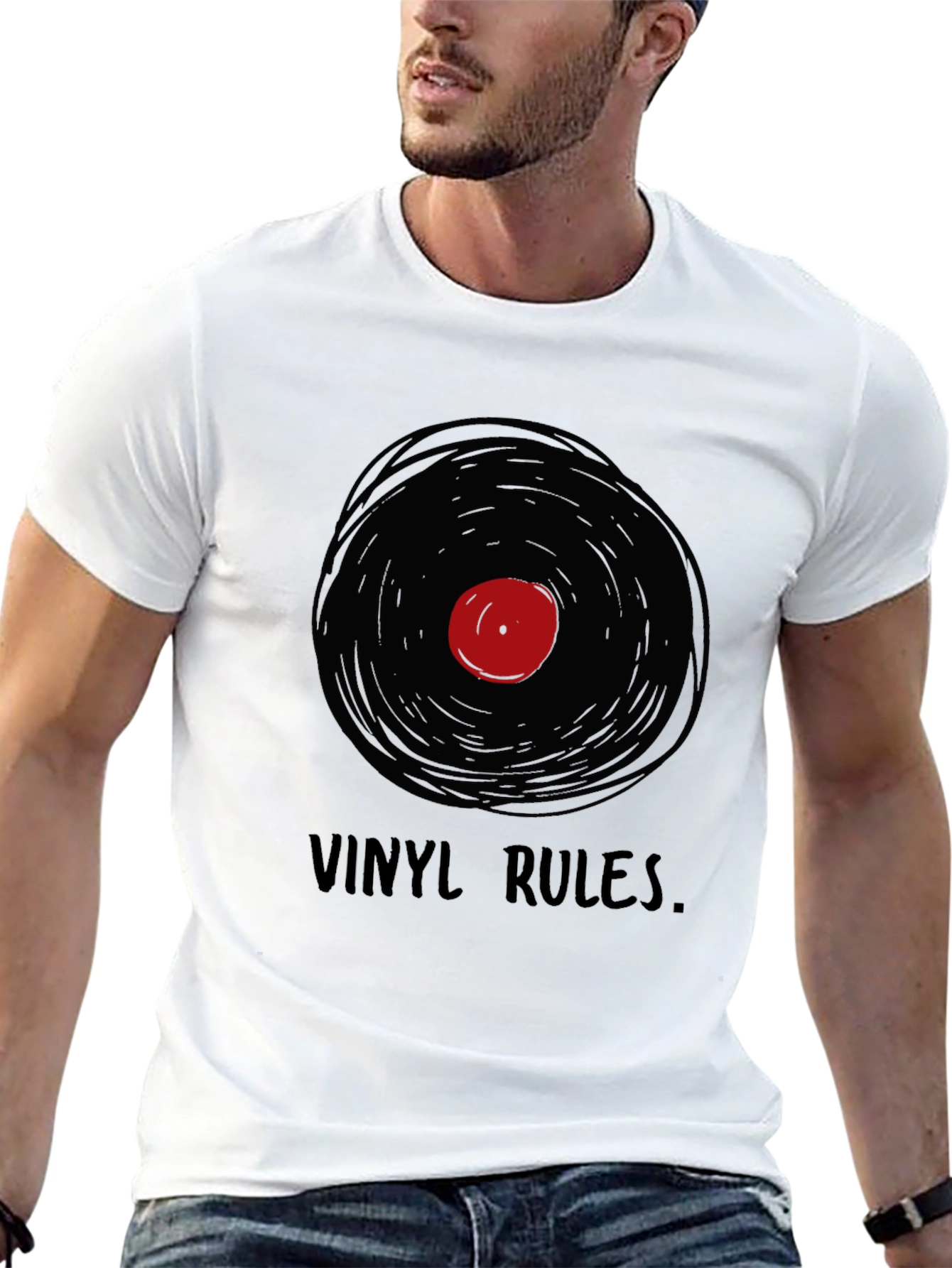 Vinyl Rules Graphic Tee - Music Lover T-Shirt