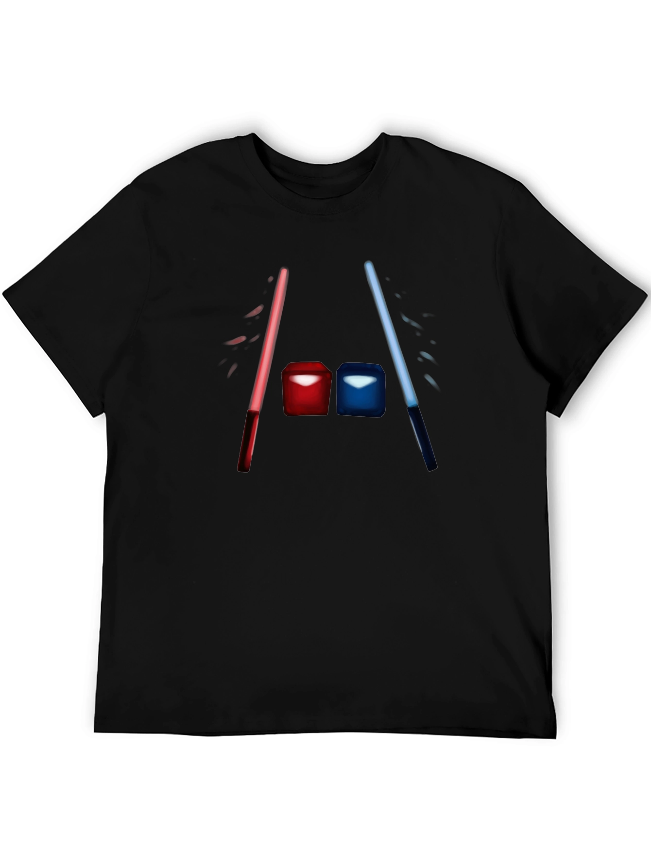 Duel Cubes Tee - Black Cotton Graphic T-Shirt
