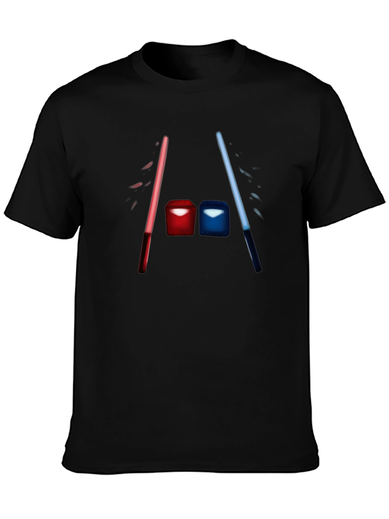 Duel Cubes Tee - Black Cotton Graphic T-Shirt