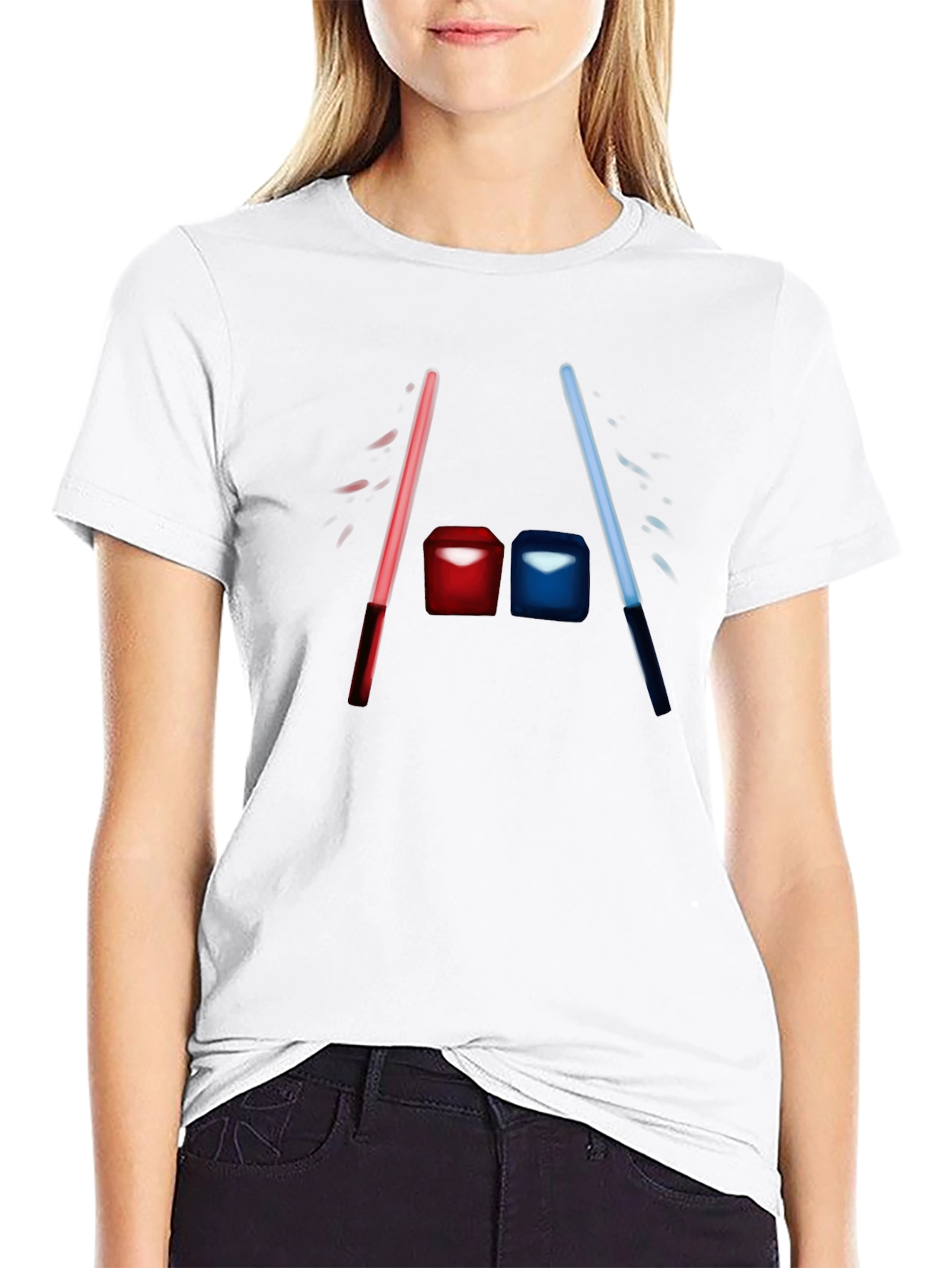Duel Cubes Tee - Black Cotton Graphic T-Shirt