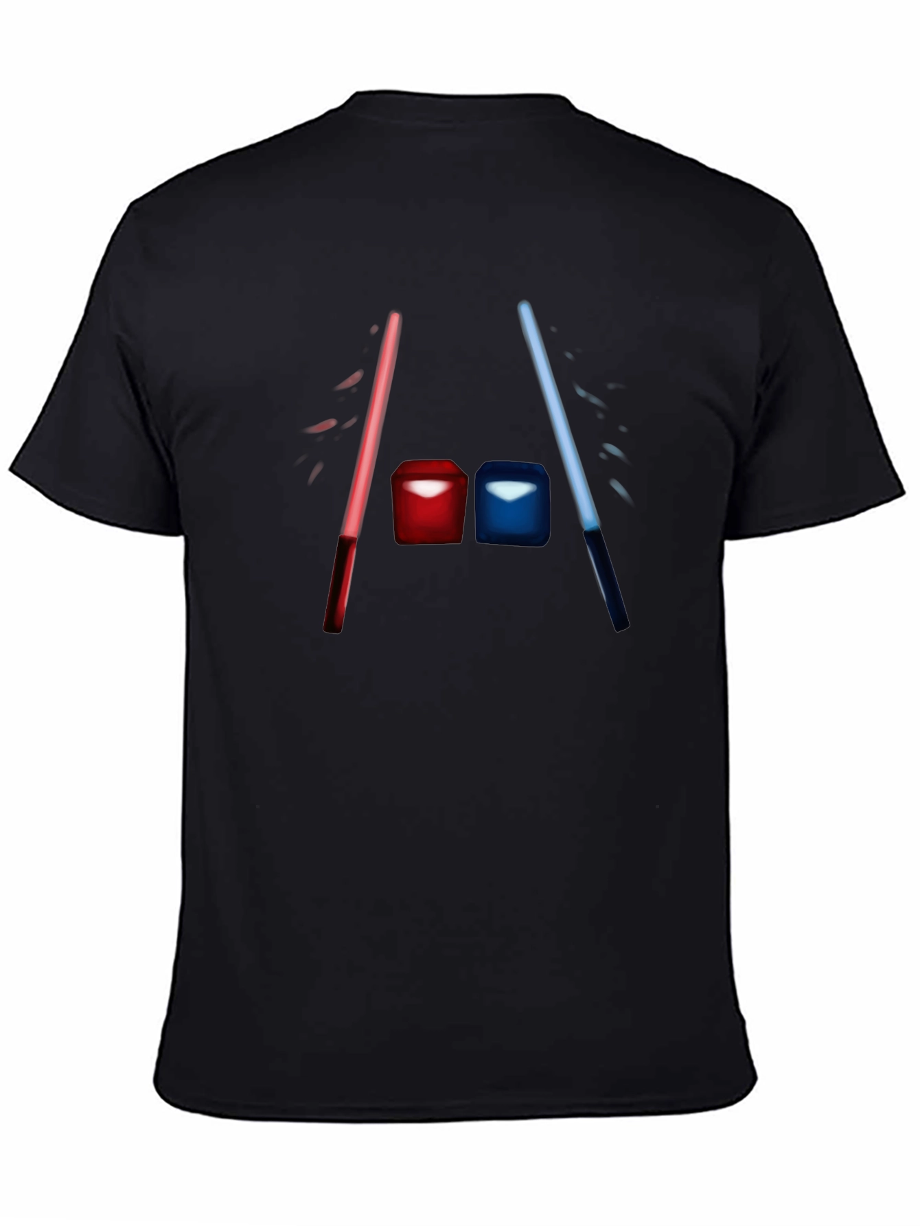 Duel Cubes Tee - Black Cotton Graphic T-Shirt