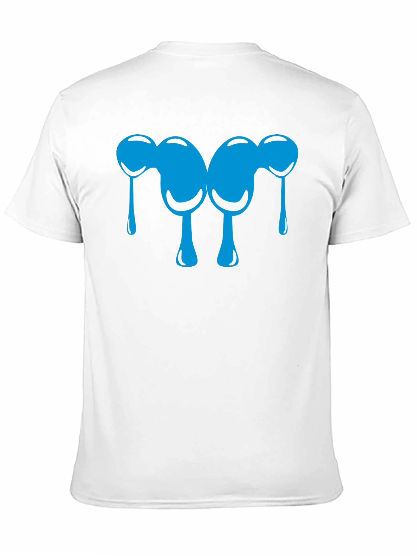 Abstract Blue Drip Design Black T-Shirt