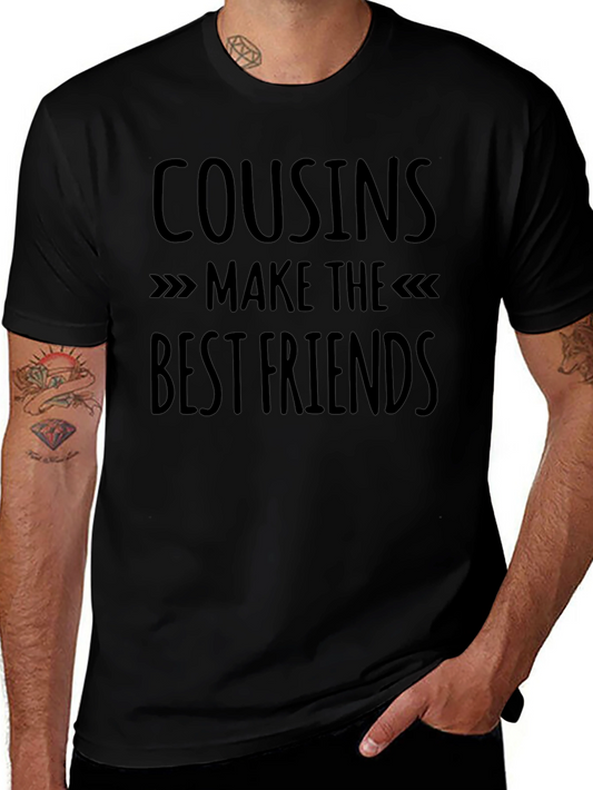 Cousins Make the Best Friends Black Graphic T-Shirt