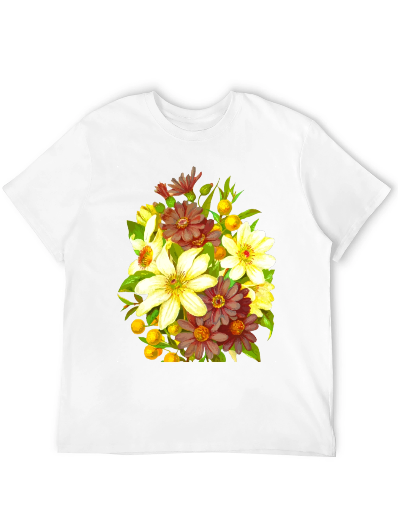 Floral Bouquet Graphic Black T-Shirt