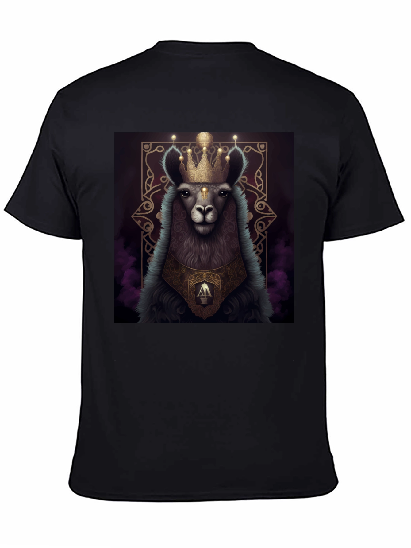 Royal Llama Graphic Tee - Unisex Black T-Shirt