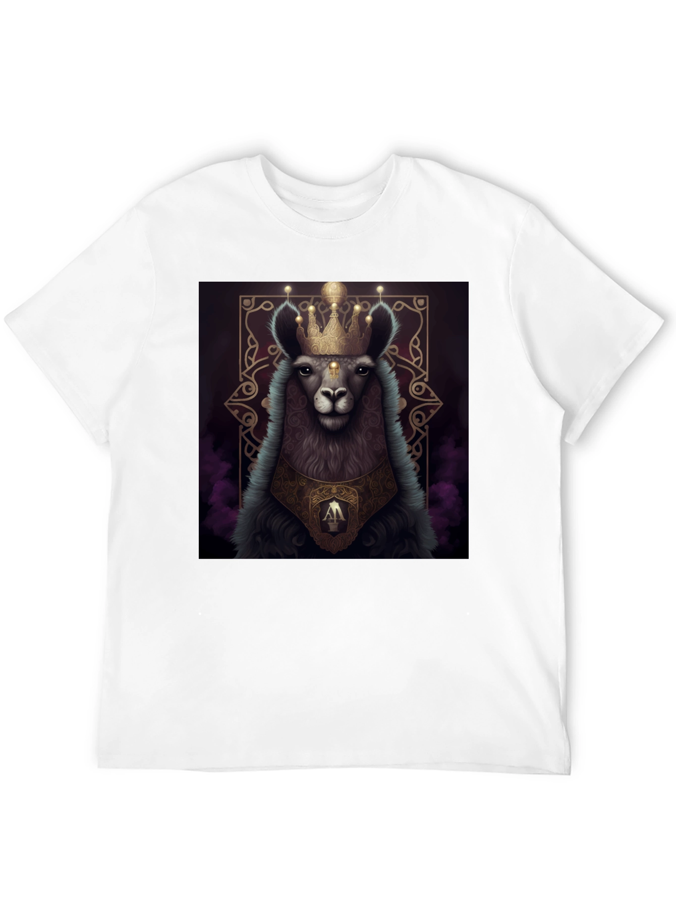 Royal Llama Graphic Tee - Unisex Black T-Shirt