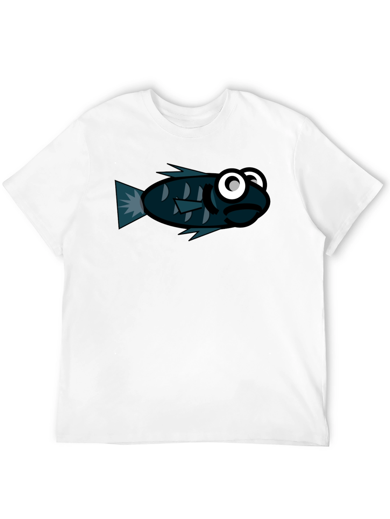 Funny Fish Graphic Black T-Shirt