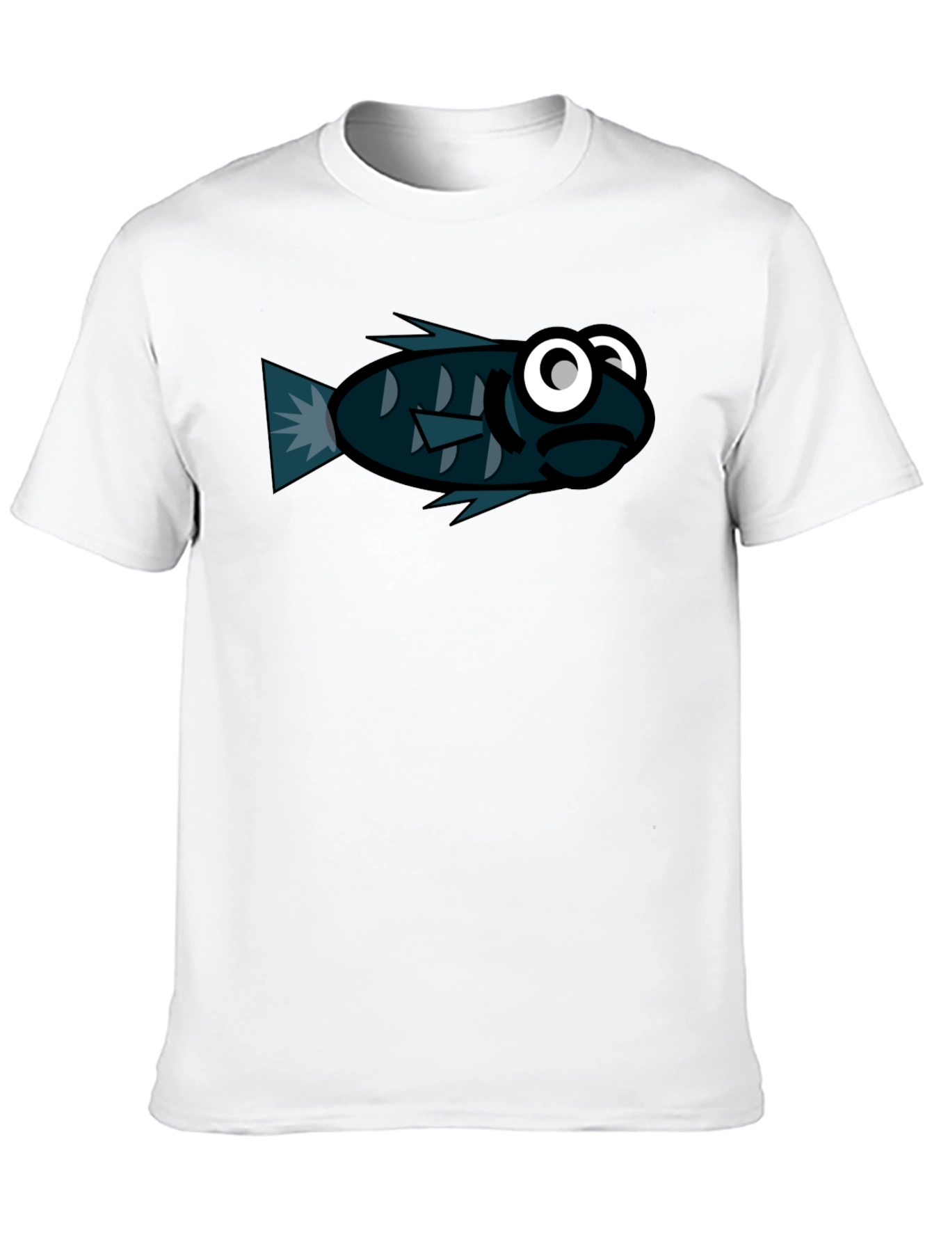 Funny Fish Graphic Black T-Shirt