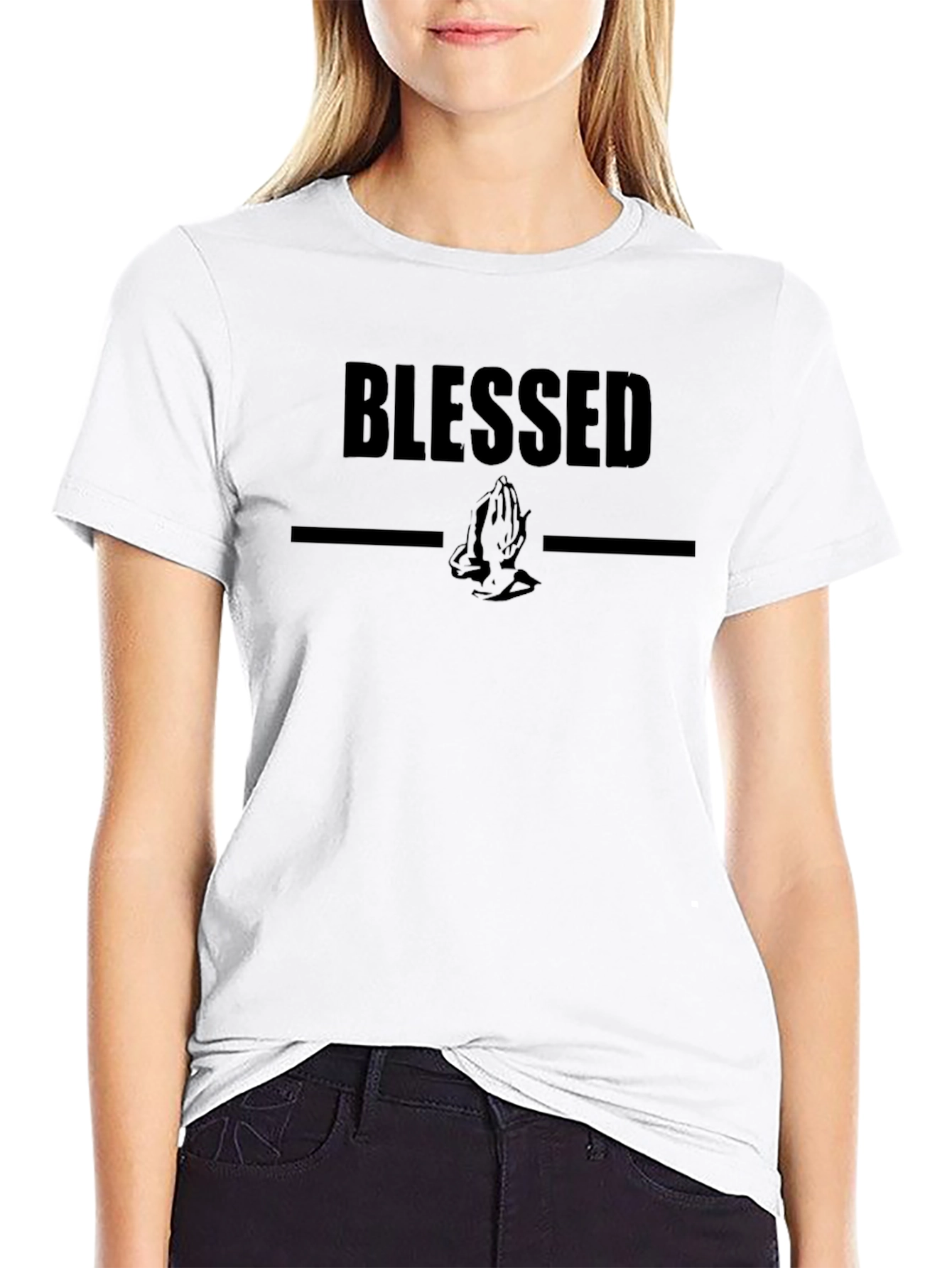 Blessed Graphic Print T-Shirt - Black