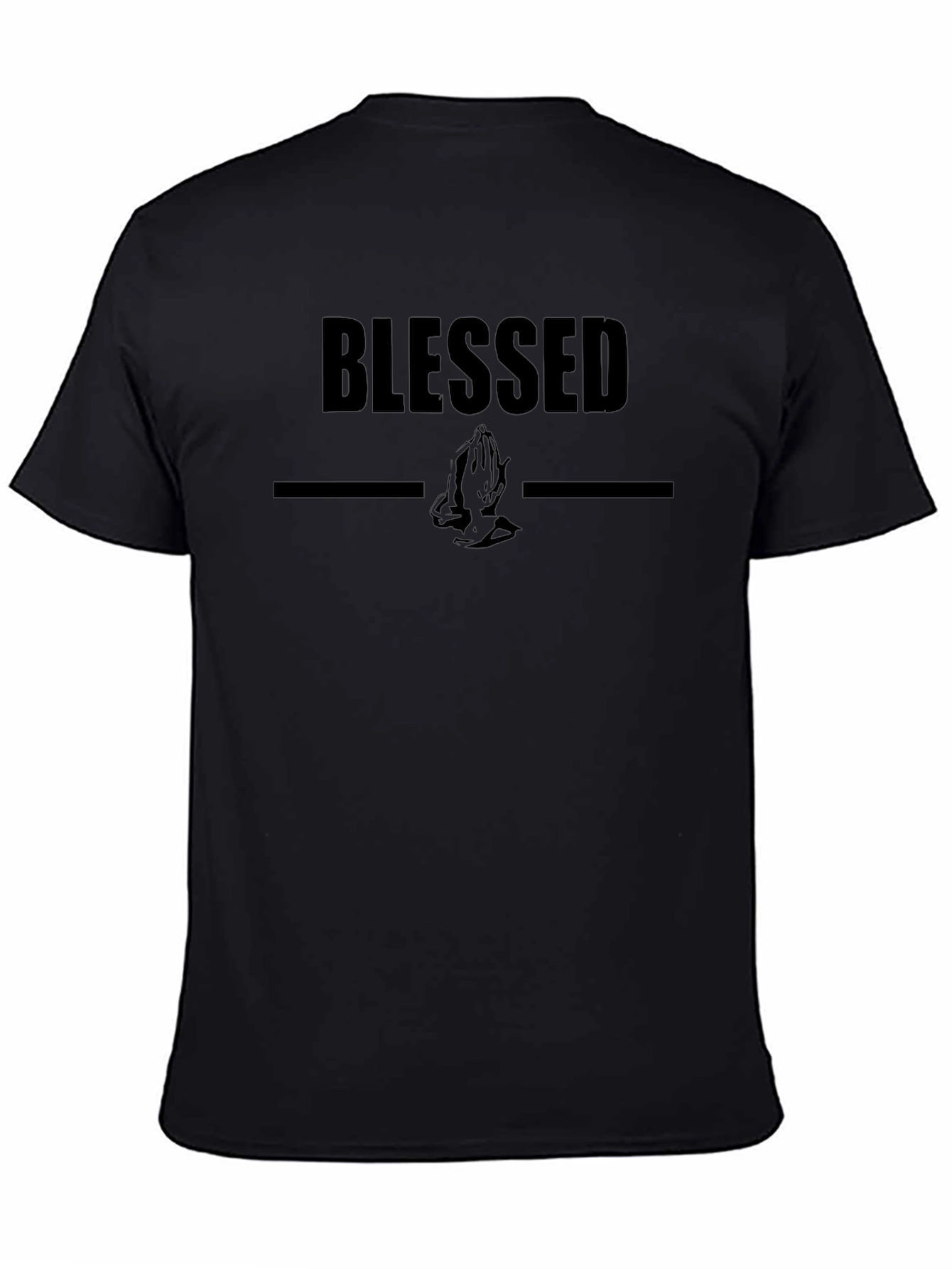 Blessed Graphic Print T-Shirt - Black