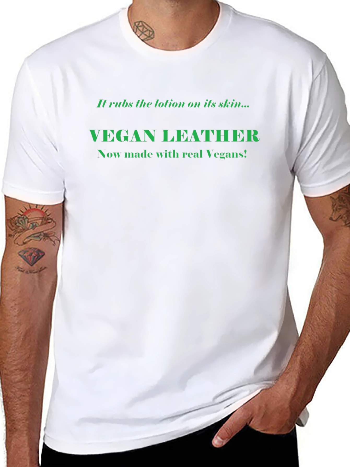 Vegan Leather T-Shirt: Made with Real Vegans