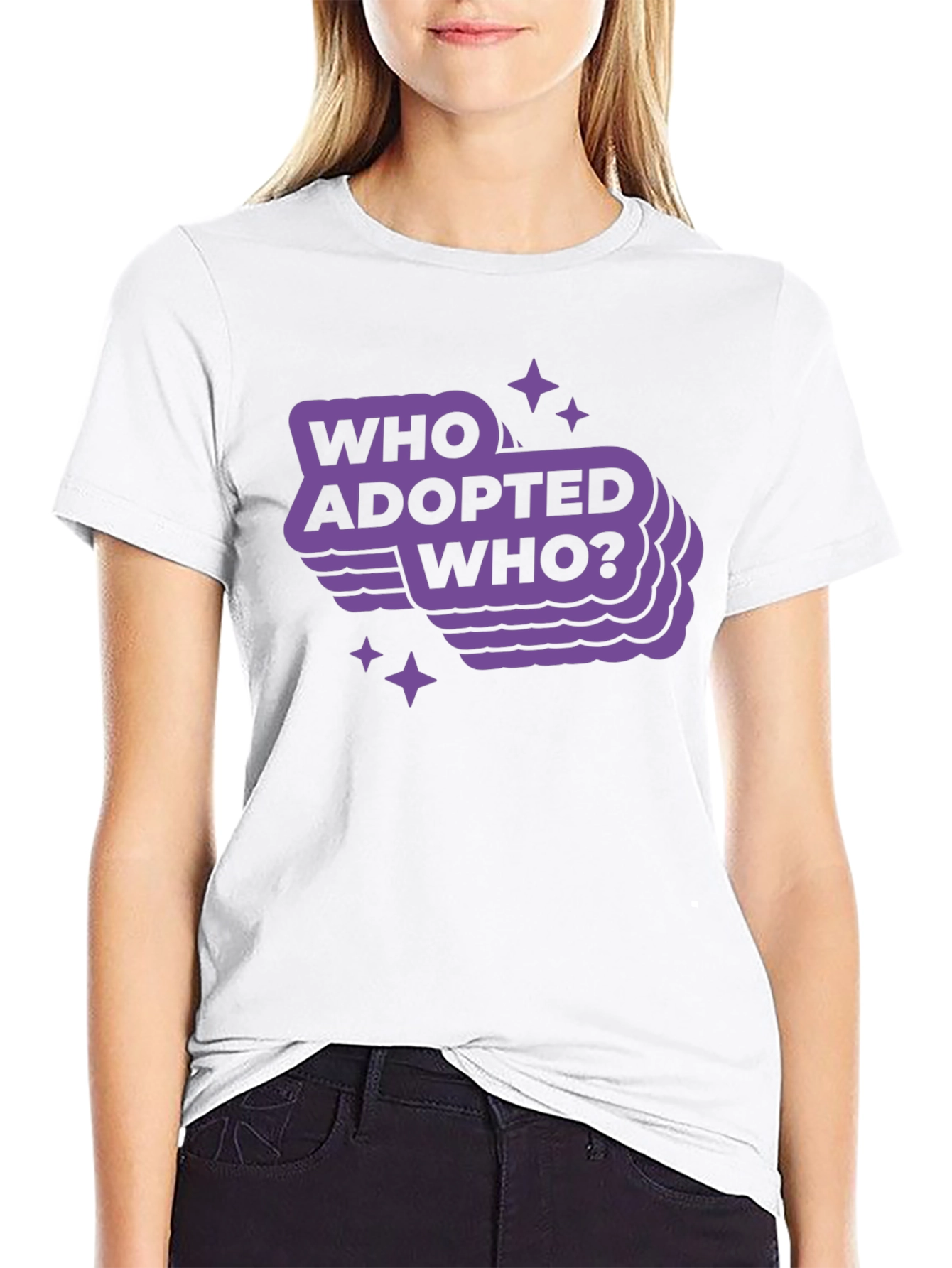 Who Adopted Who? Graphic Tee - Trendy Comfort