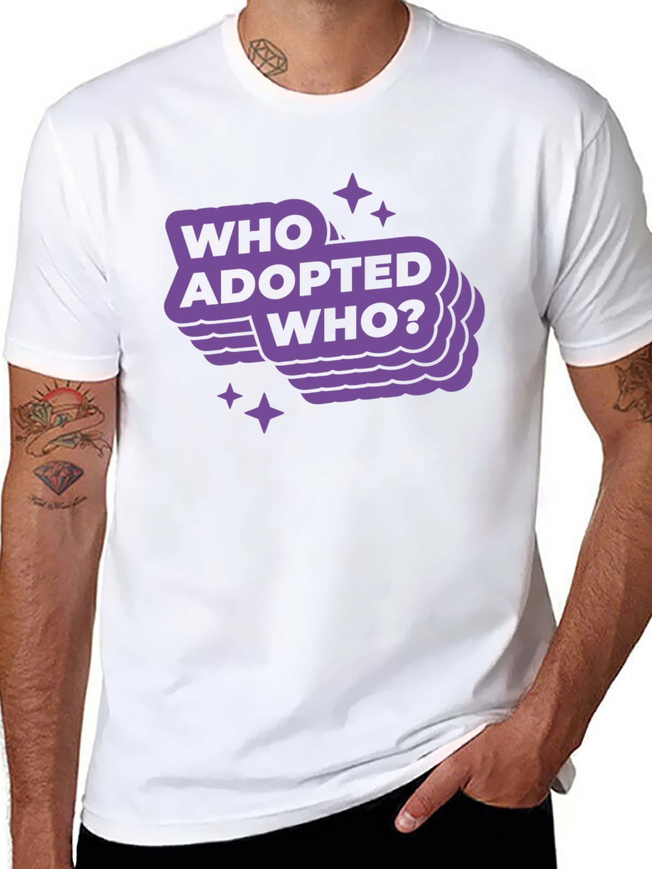 Who Adopted Who? Graphic Tee - Trendy Comfort
