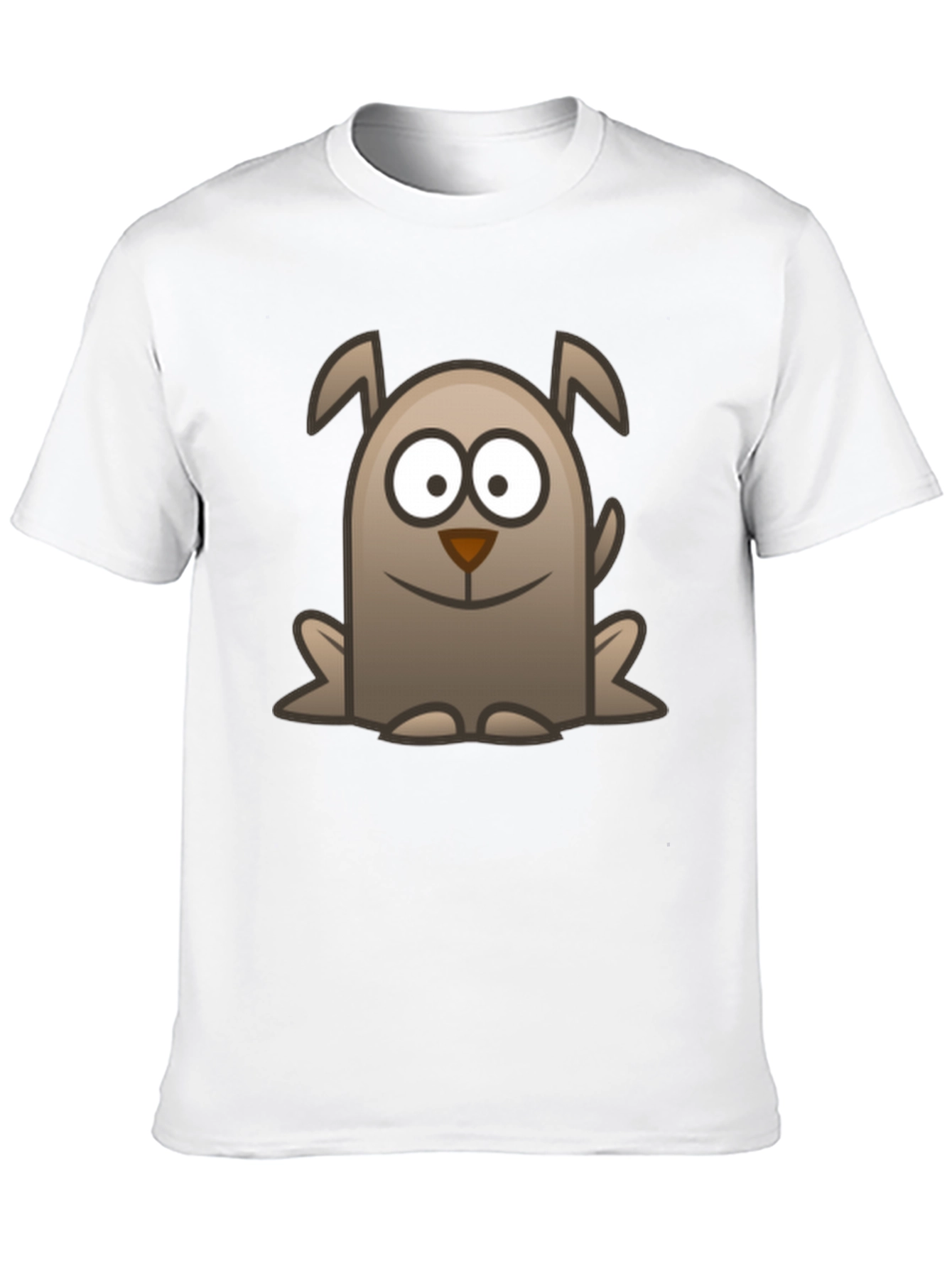 Cartoon Dog Graphic Tee - Black Cotton Casual Shirt