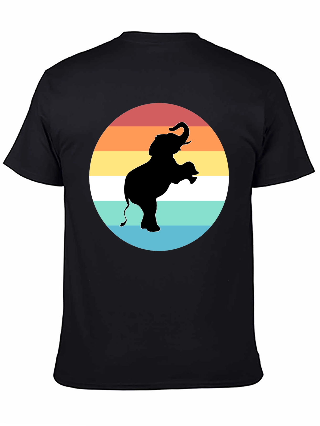 Elephant Sunset Graphic Tee - Black