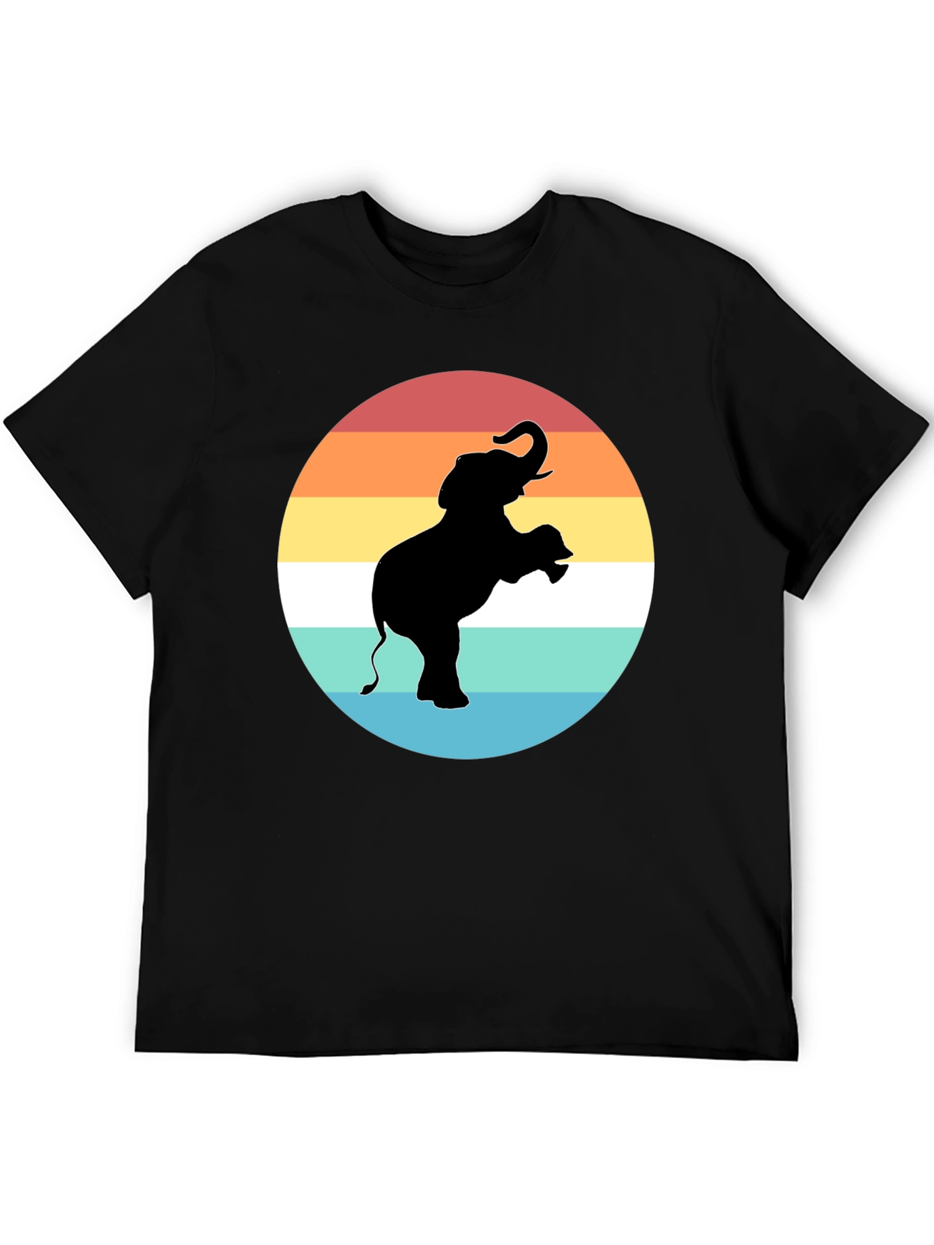 Elephant Sunset Graphic Tee - Black
