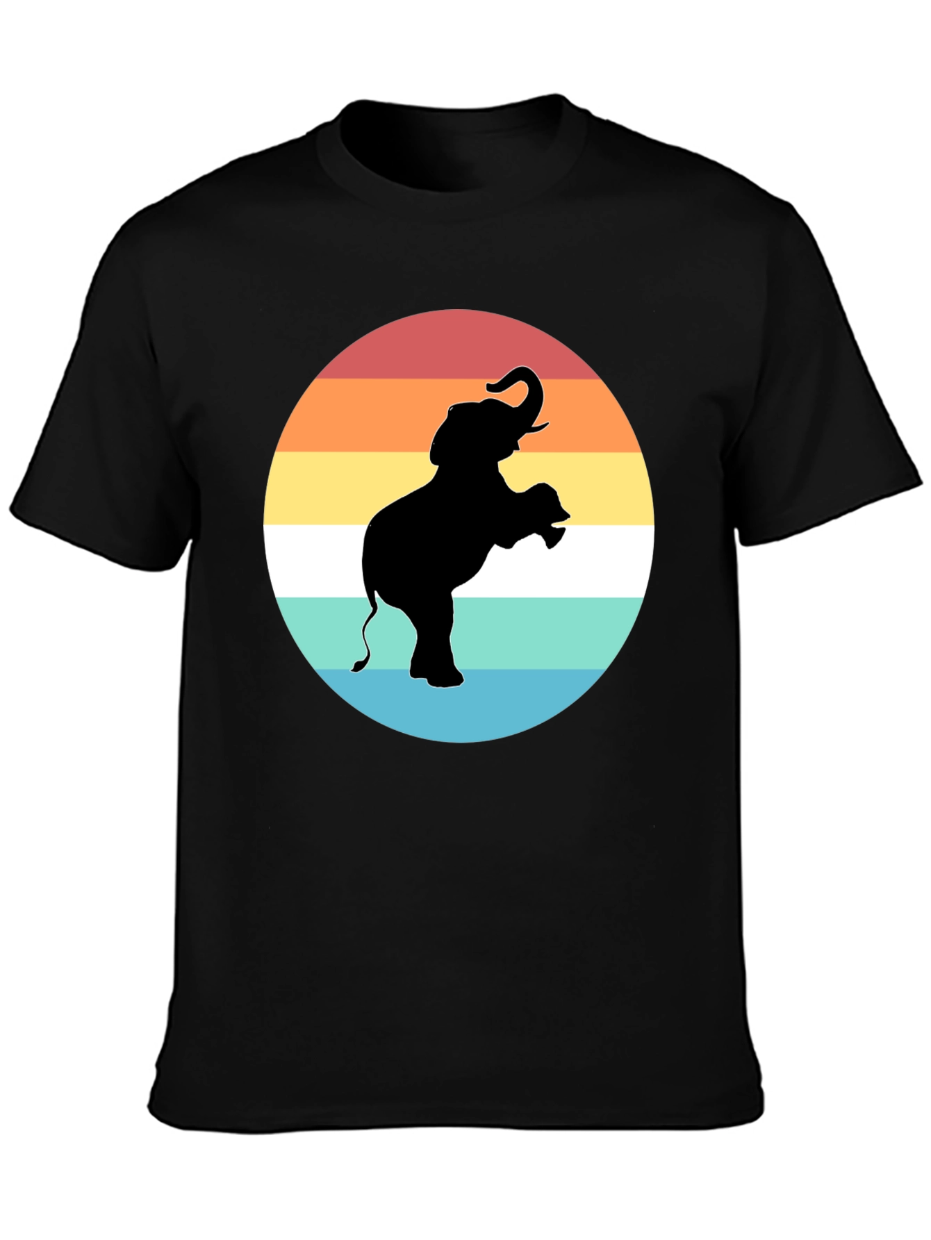 Elephant Sunset Graphic Tee - Black