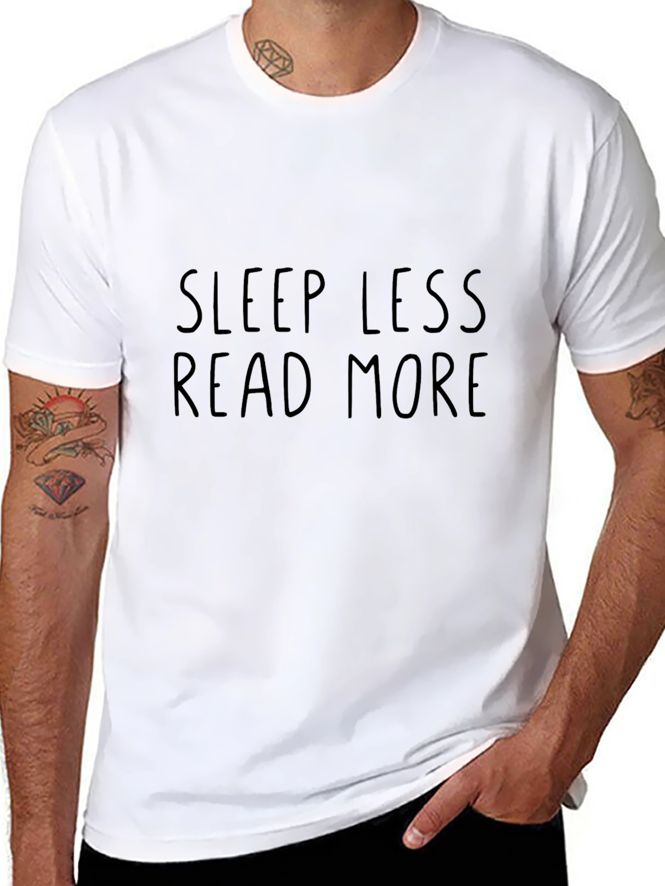 Sleep Less Read More Graphic Tee - Black