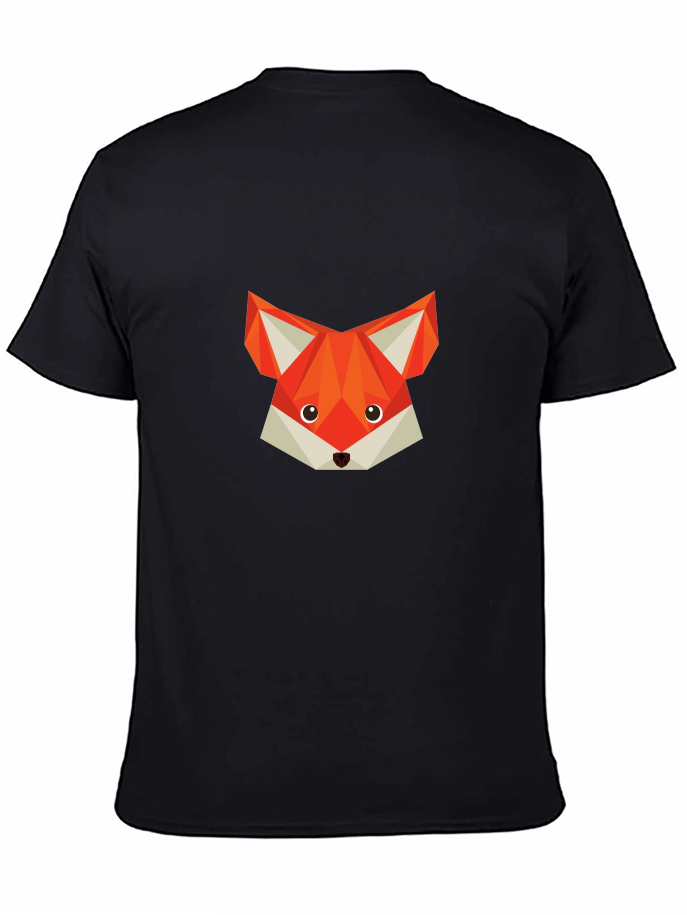 Geometric Fox Graphic T-Shirt - Modern Crew Neck Tee