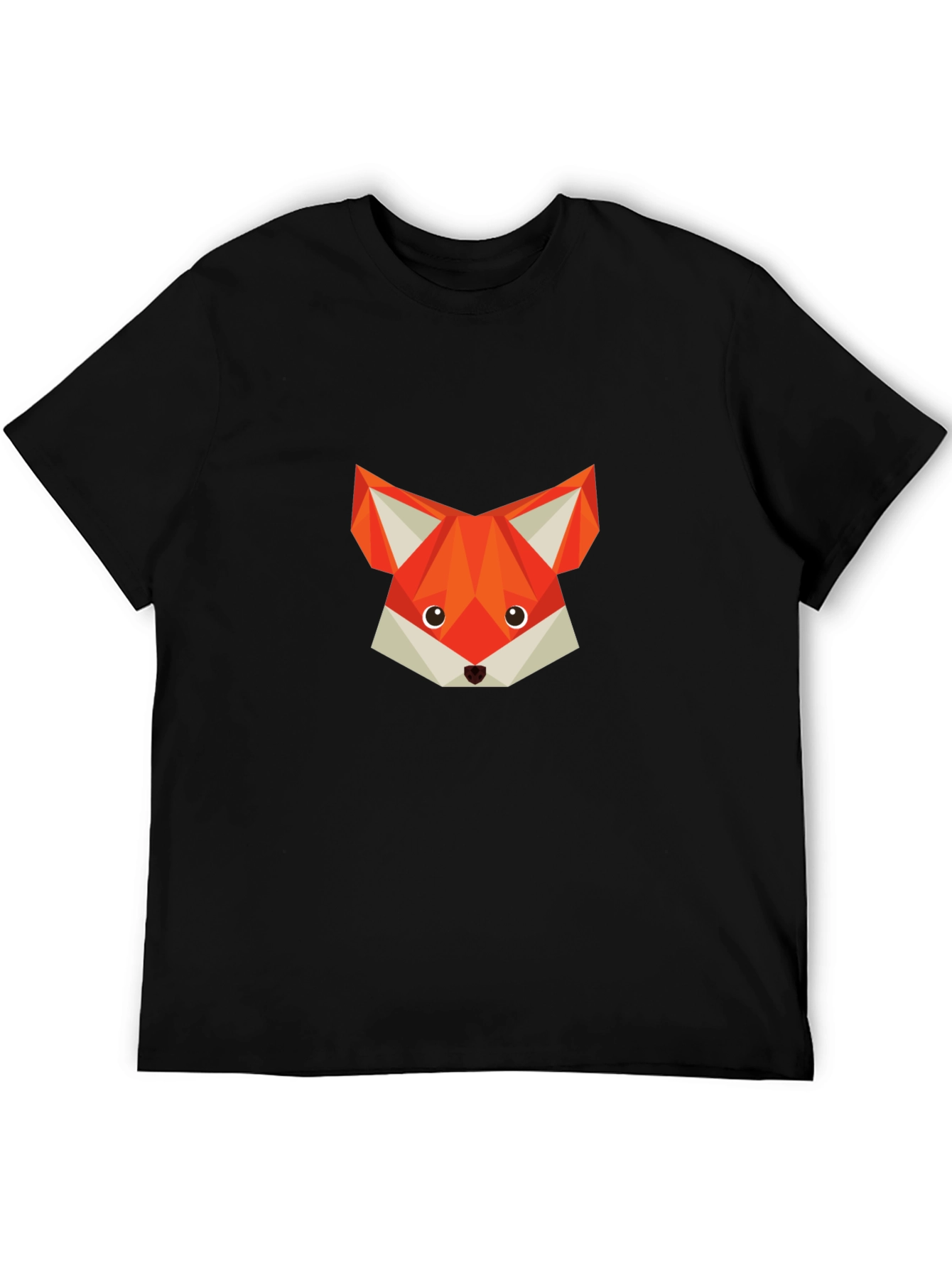 Geometric Fox Graphic T-Shirt - Modern Crew Neck Tee