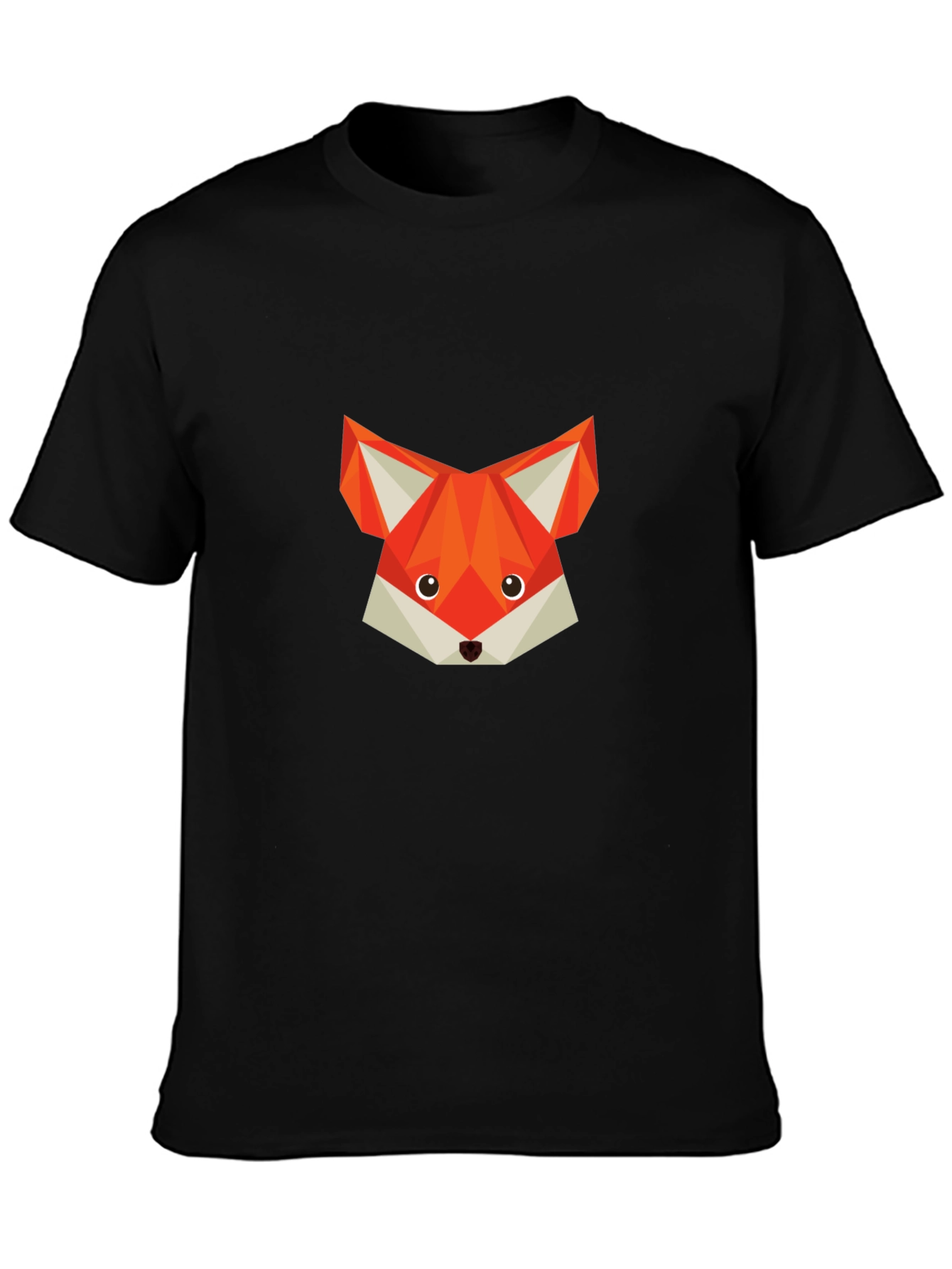 Geometric Fox Graphic T-Shirt - Modern Crew Neck Tee
