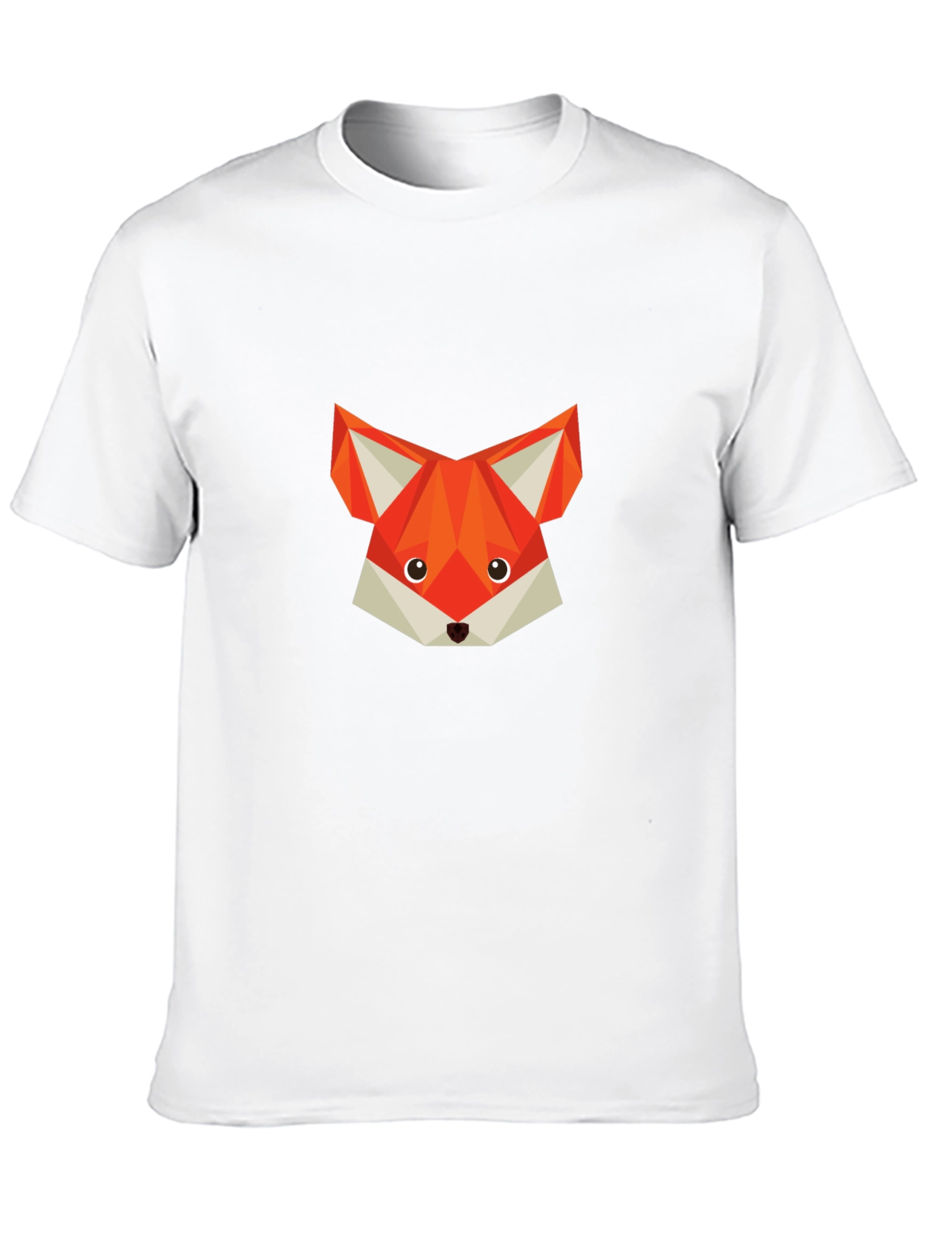Geometric Fox Graphic T-Shirt - Modern Crew Neck Tee