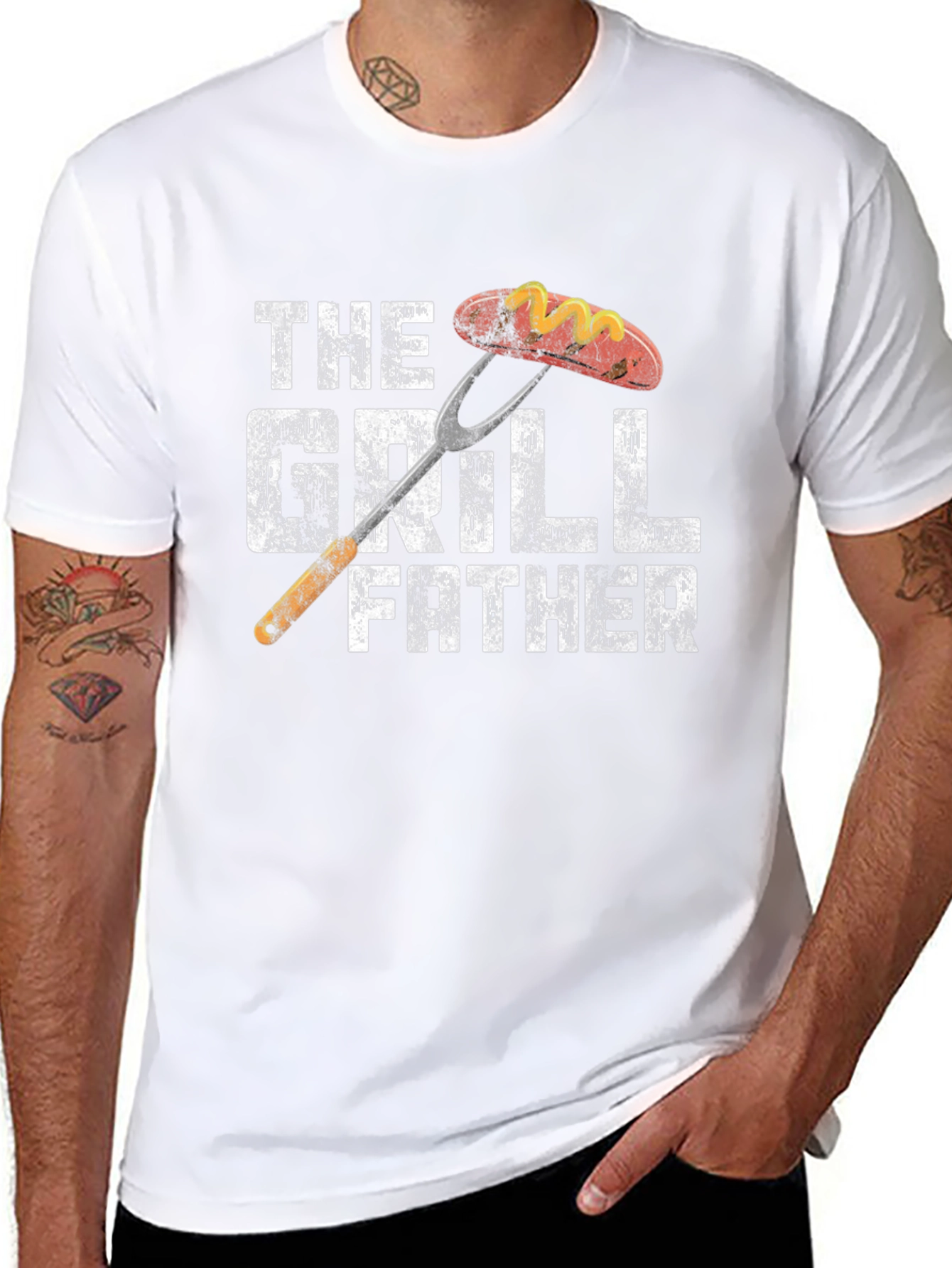 The Grill Father Mens Black T-Shirt