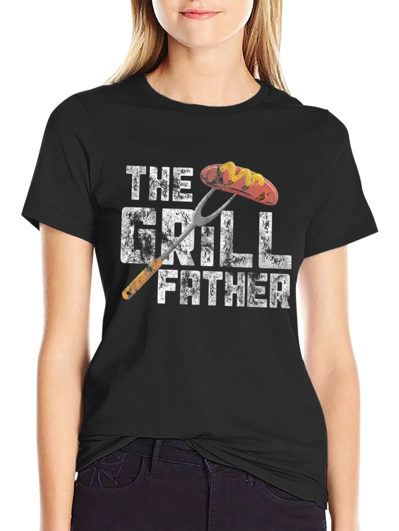 The Grill Father Mens Black T-Shirt