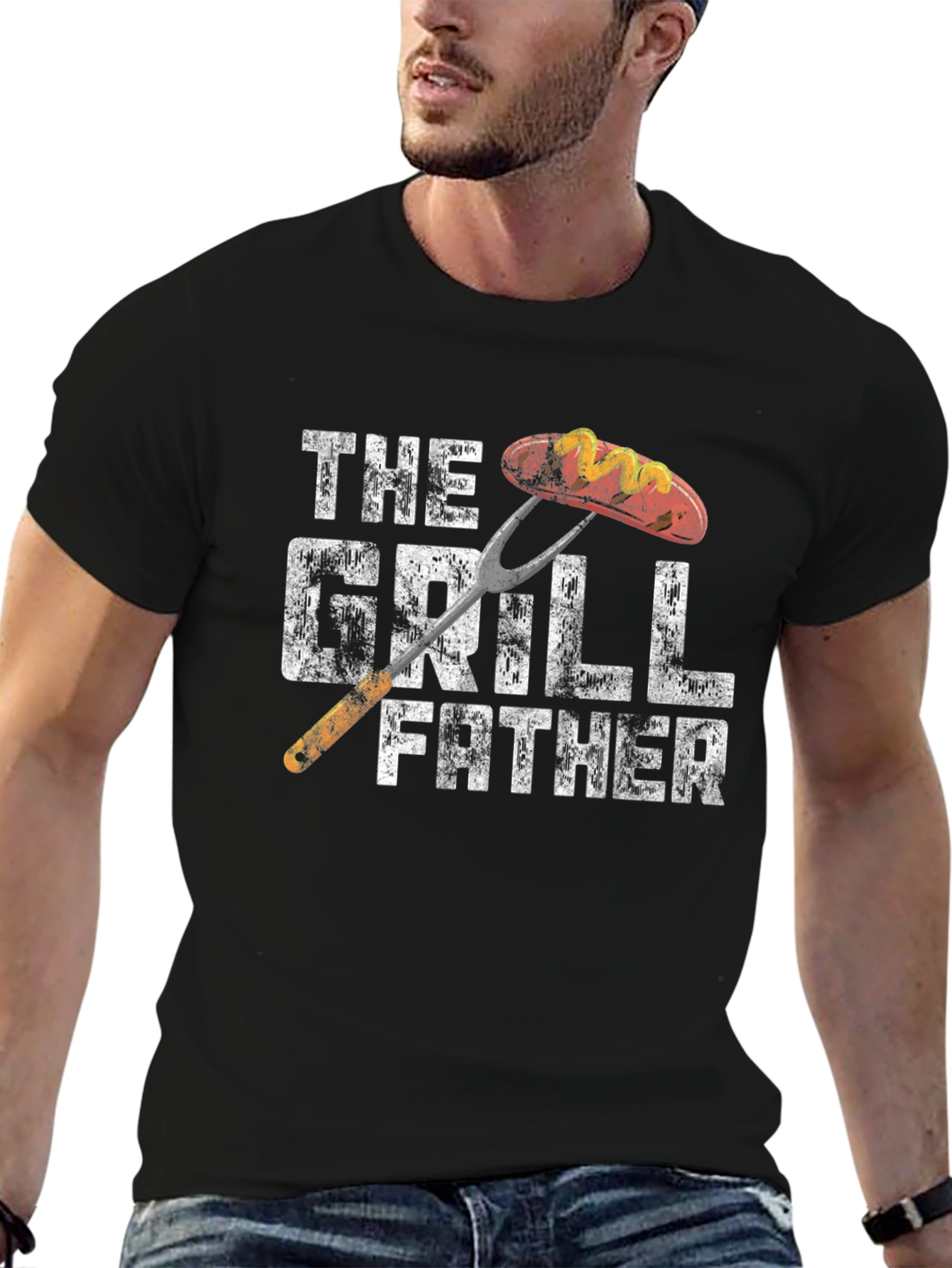 The Grill Father Mens Black T-Shirt