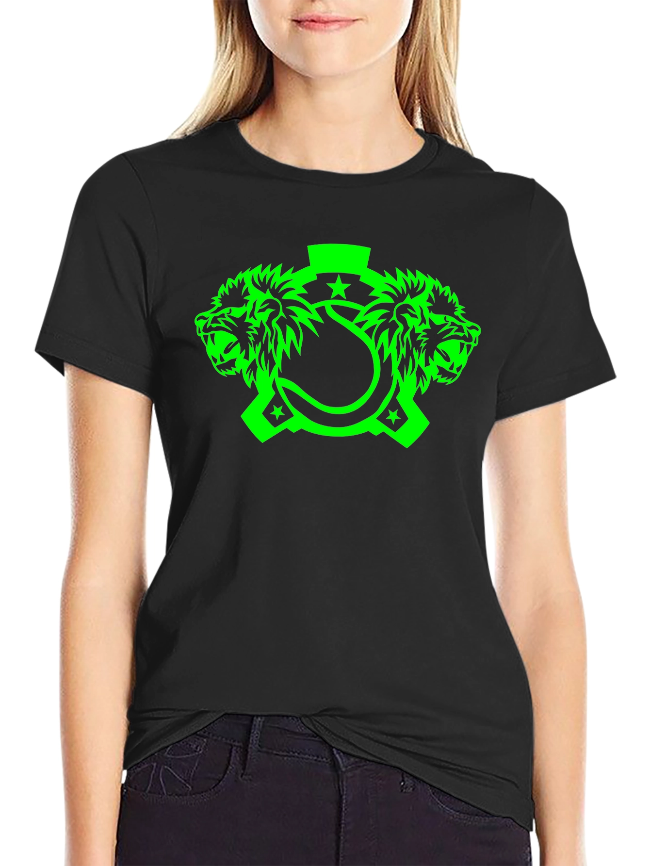 Lion Head Graphic Tee - Mens Black T-Shirt