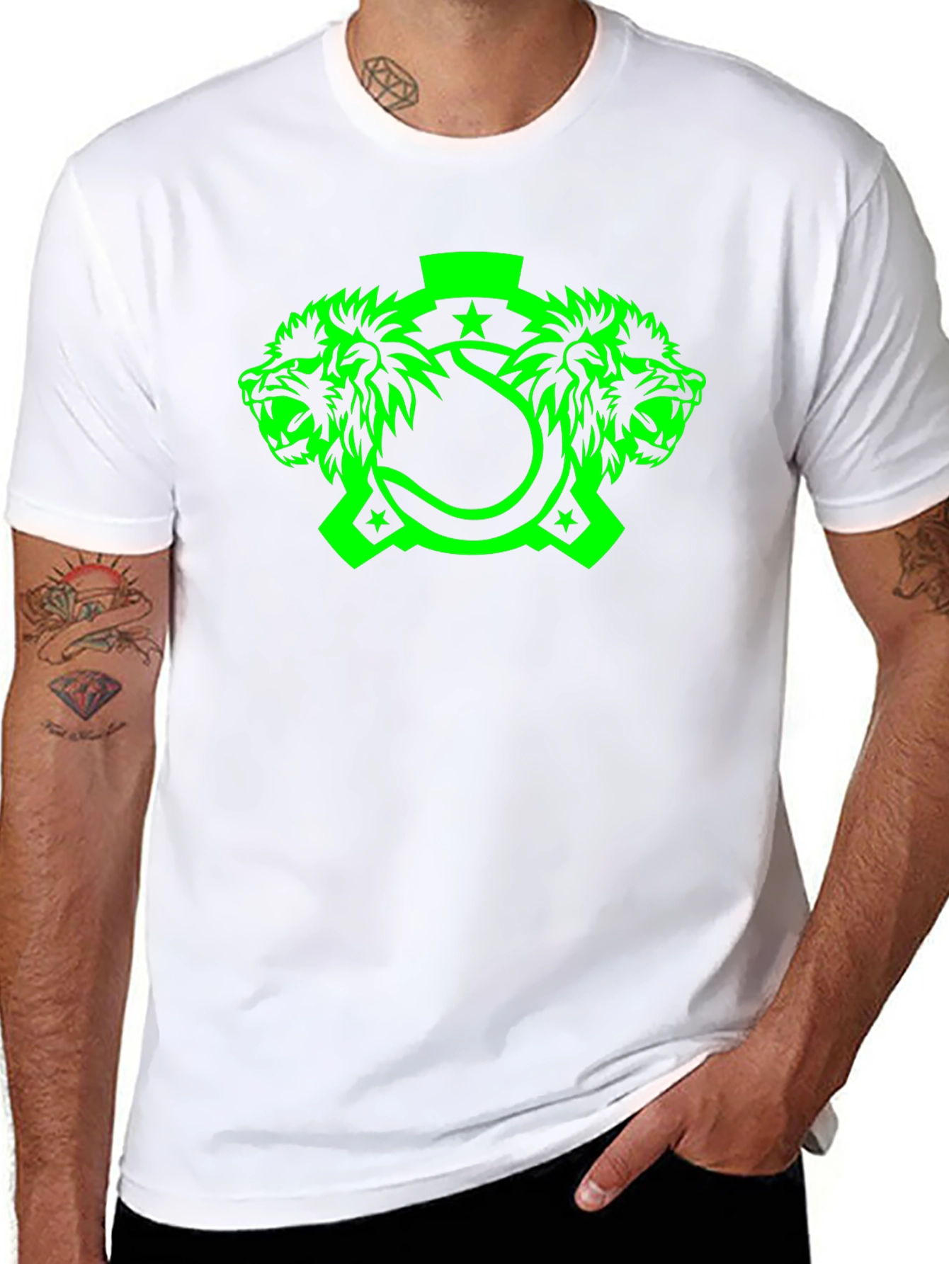 Lion Head Graphic Tee - Mens Black T-Shirt