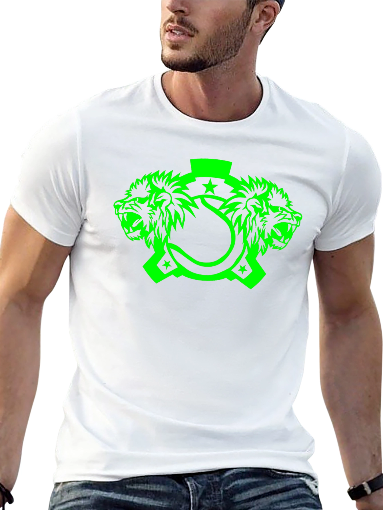 Lion Head Graphic Tee - Mens Black T-Shirt