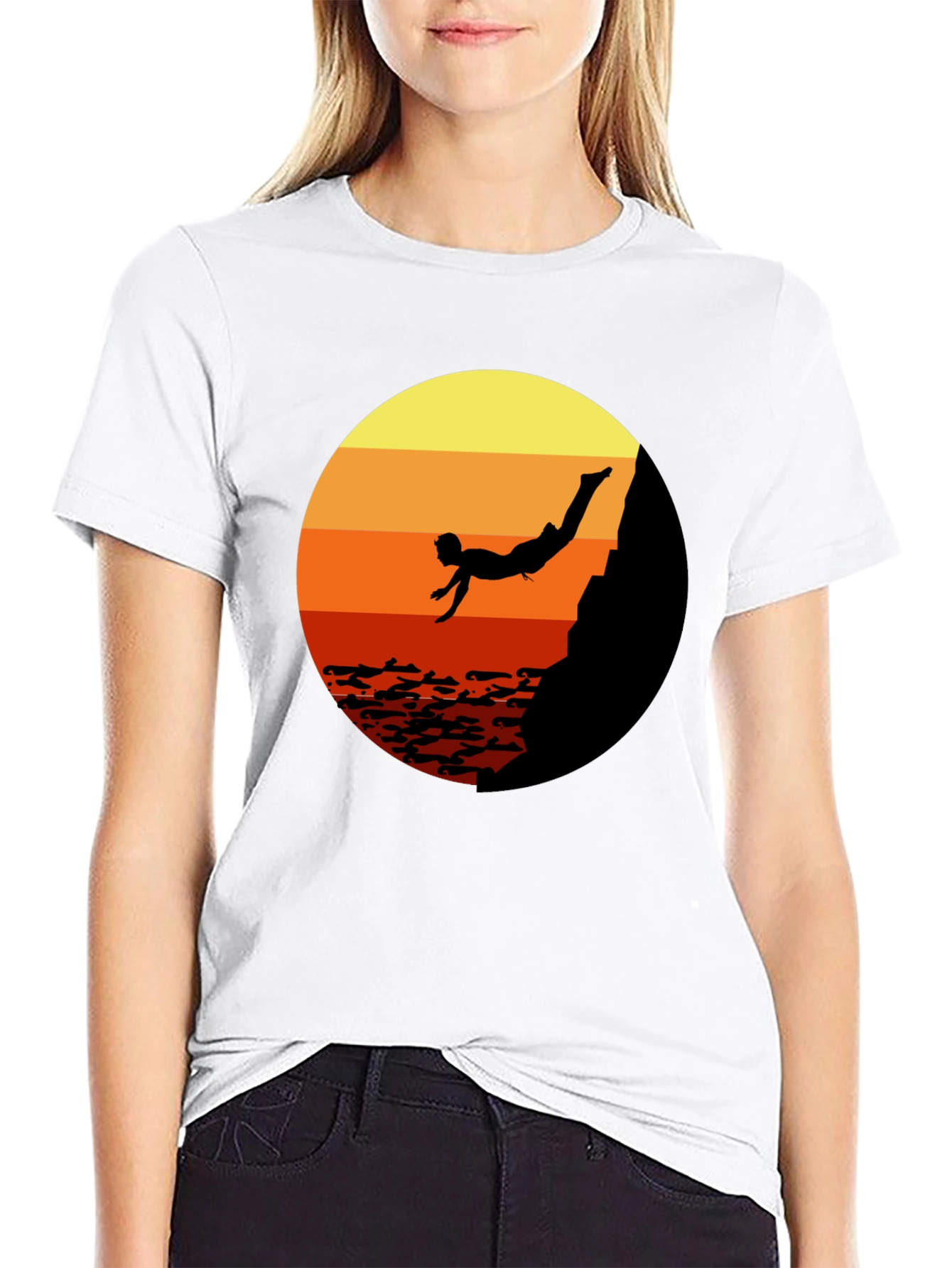 Cliff Diver Graphic Tee - Sunset Design