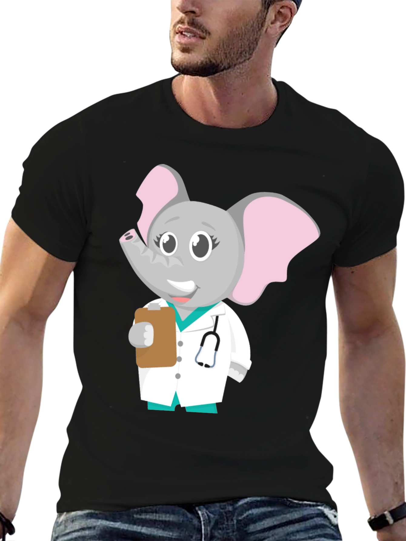Cartoon Elephant Doctor T-Shirt