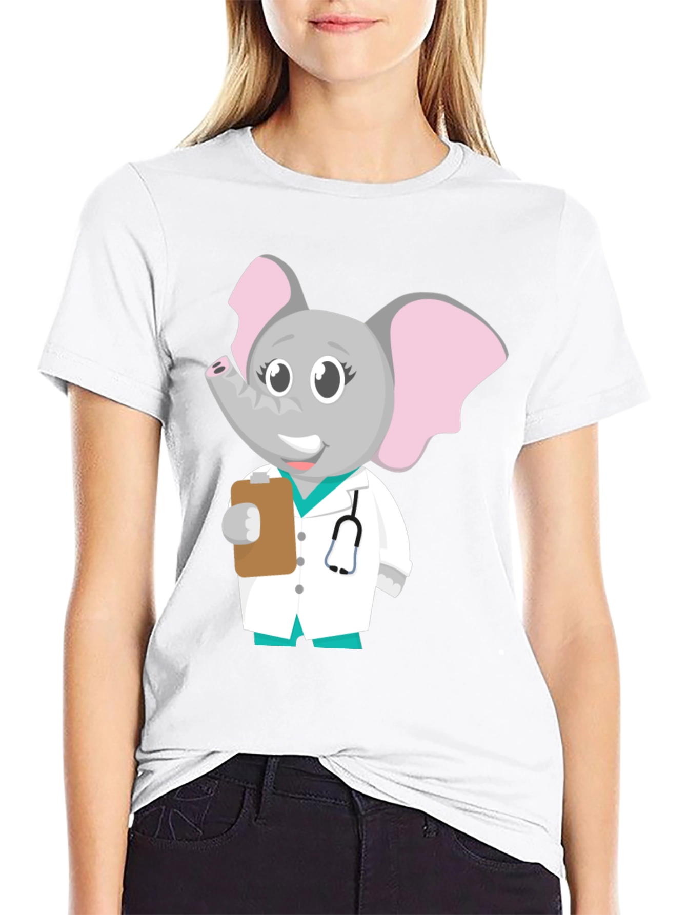 Cartoon Elephant Doctor T-Shirt