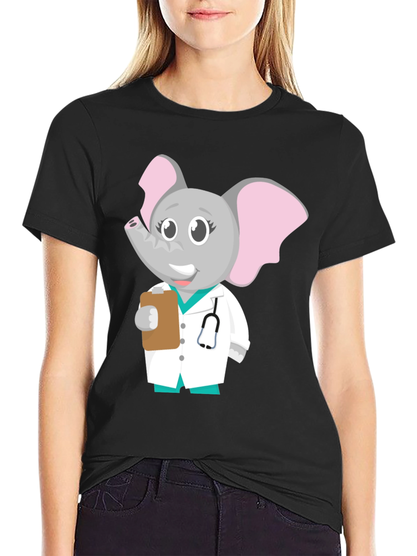 Cartoon Elephant Doctor T-Shirt