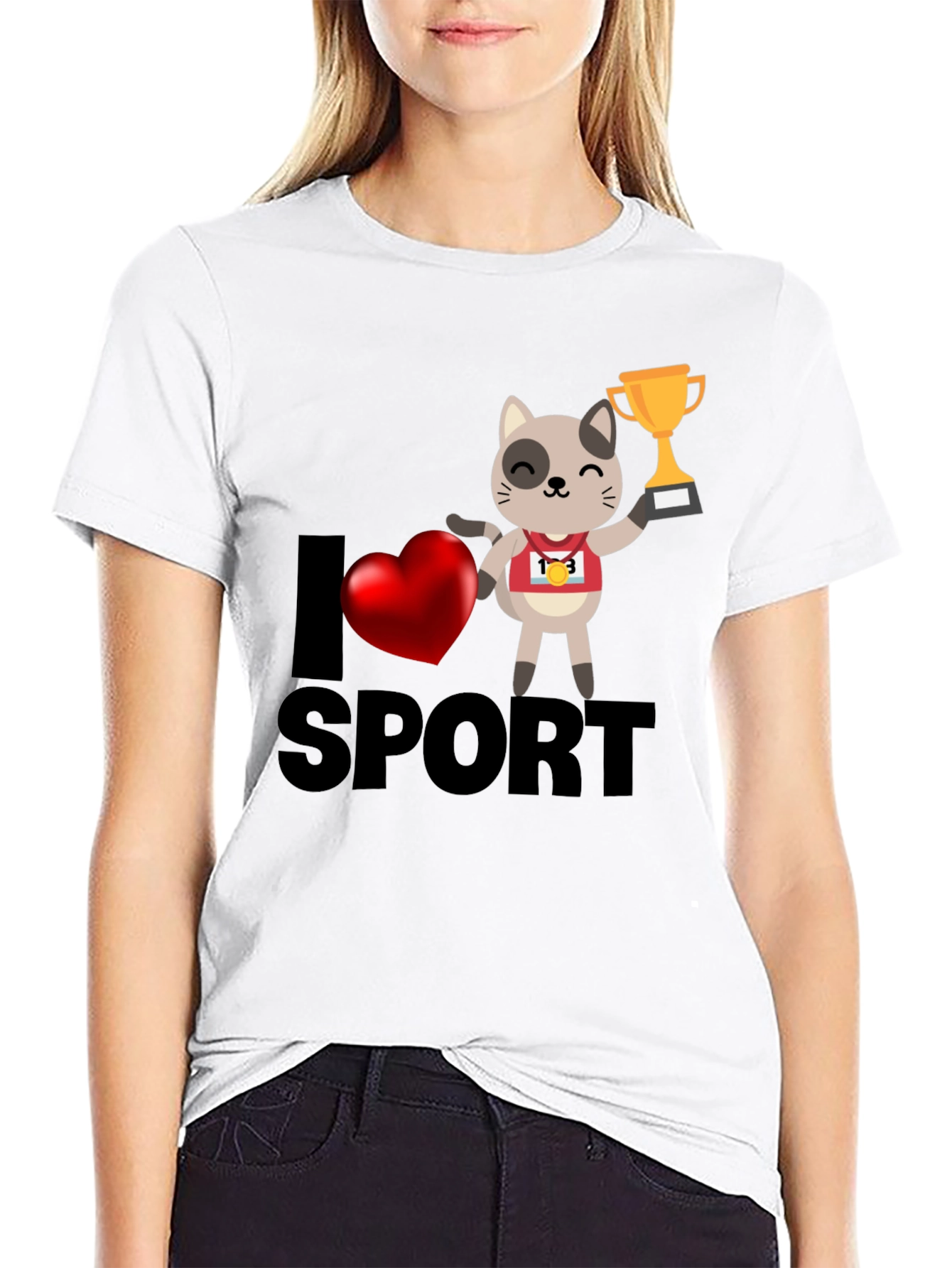 I Love Sport Cat T-Shirt