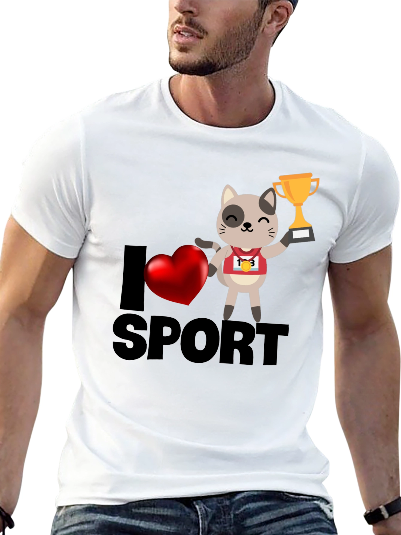 I Love Sport Cat T-Shirt