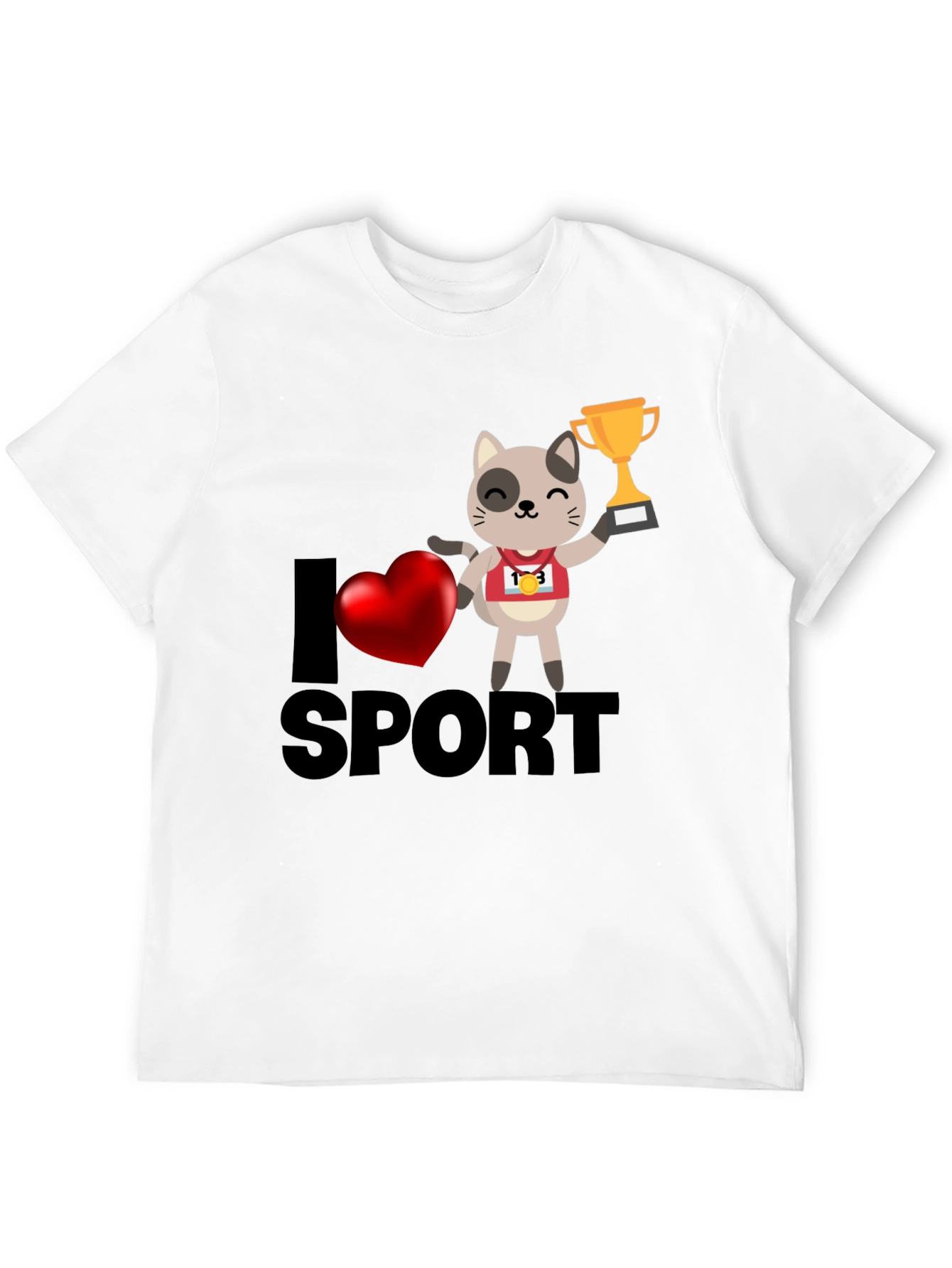 I Love Sport Cat T-Shirt