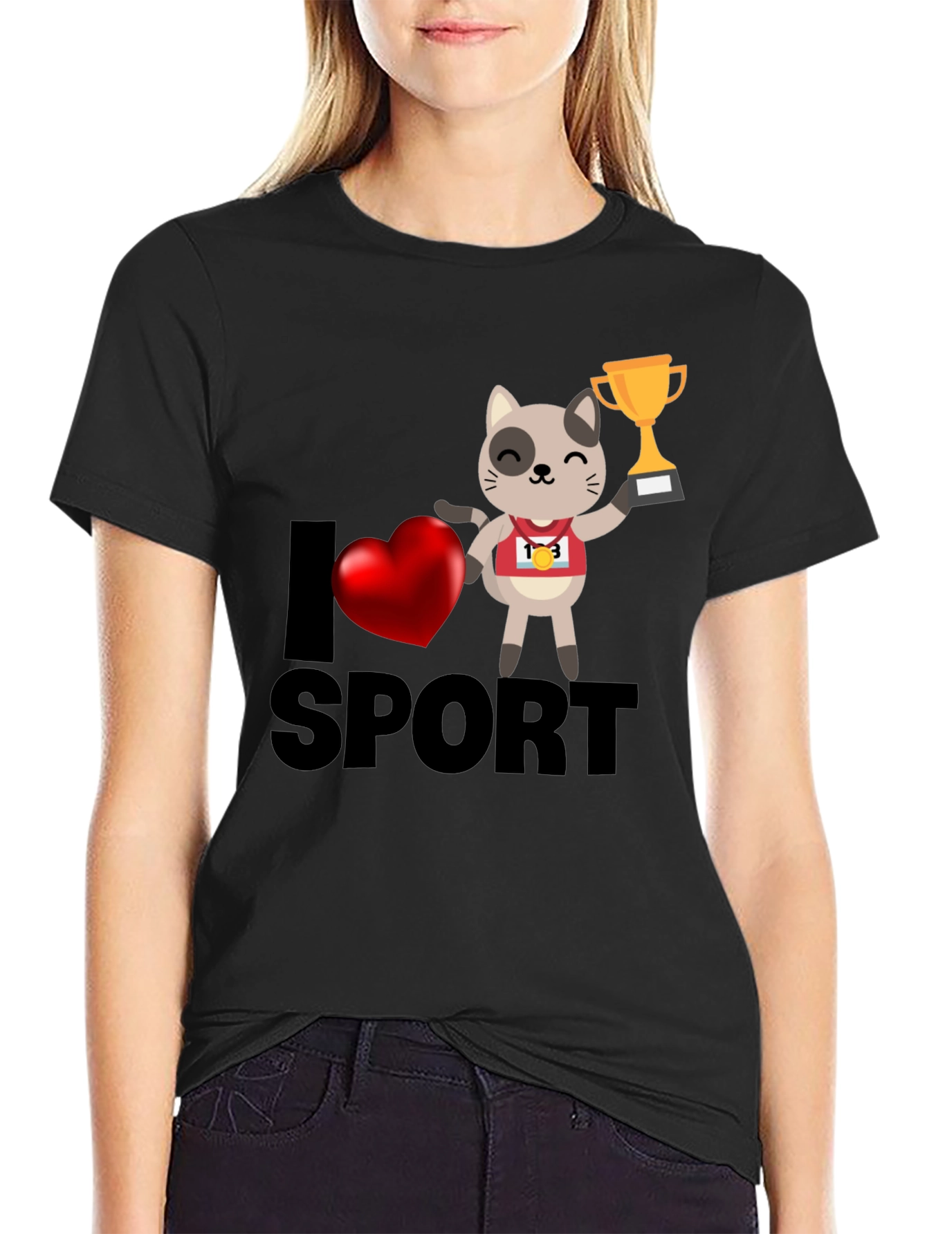 I Love Sport Cat T-Shirt
