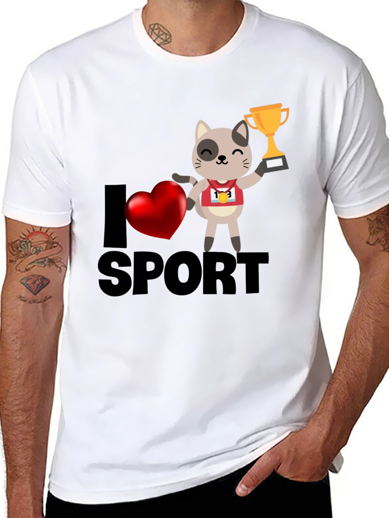 I Love Sport Cat T-Shirt