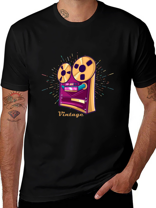 Vintage Tape Recorder Graphic Tee - Retro Style!