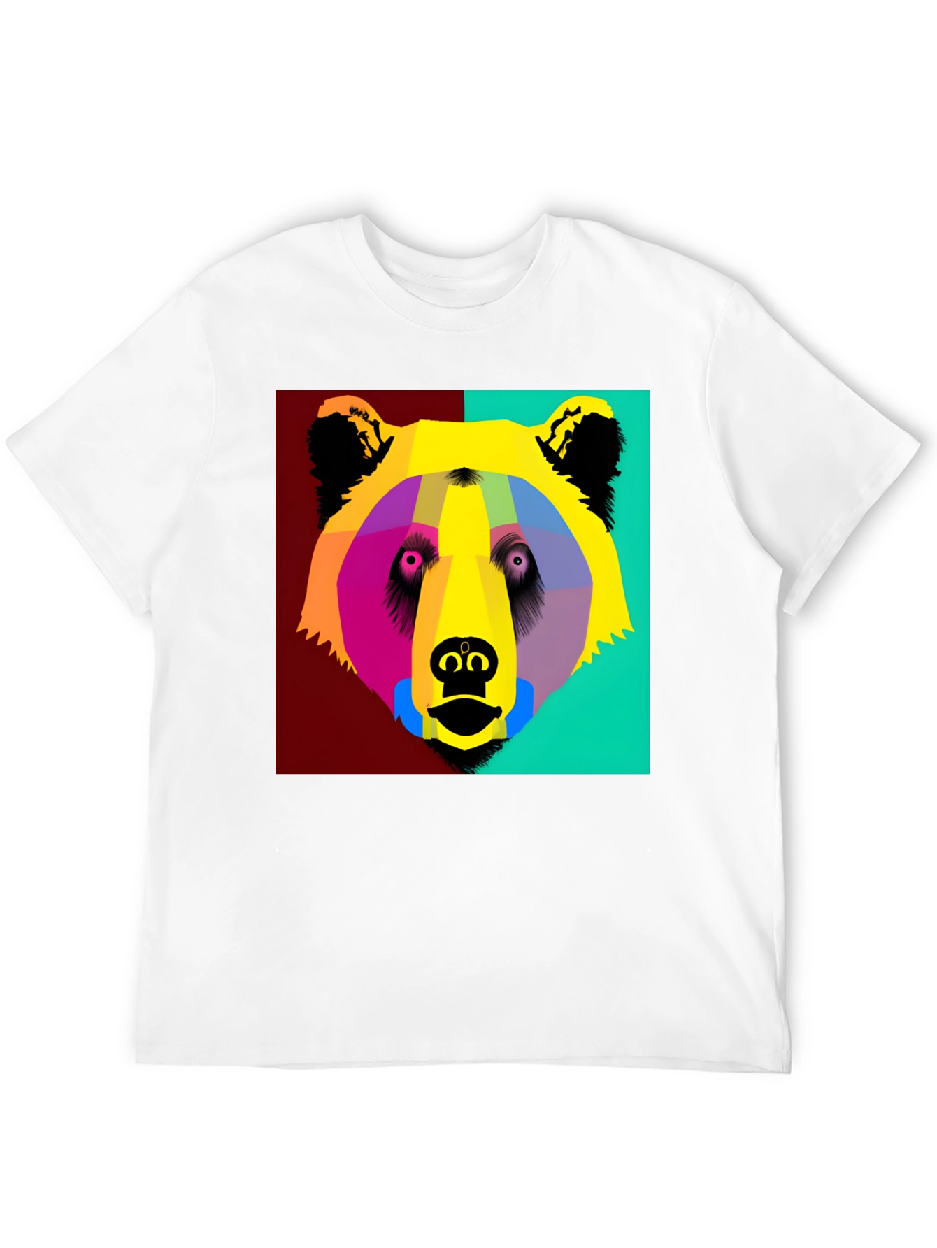 Pop Art Bear Graphic T-Shirt - Modern Animal Tee