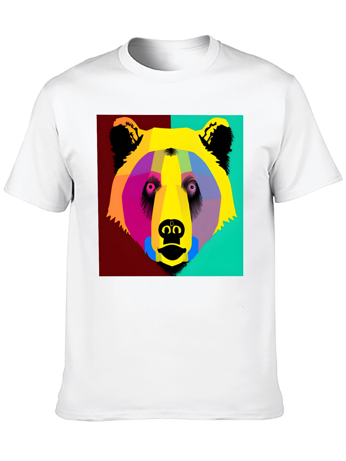 Pop Art Bear Graphic T-Shirt - Modern Animal Tee
