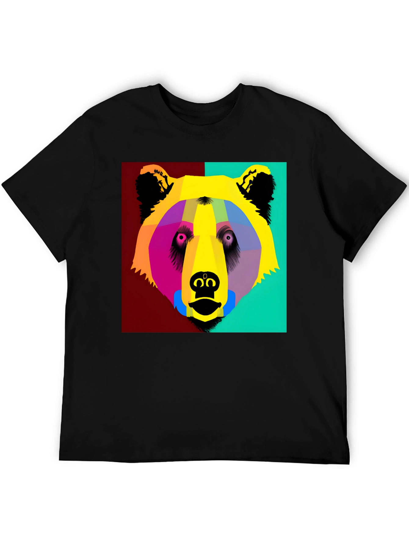 Pop Art Bear Graphic T-Shirt - Modern Animal Tee