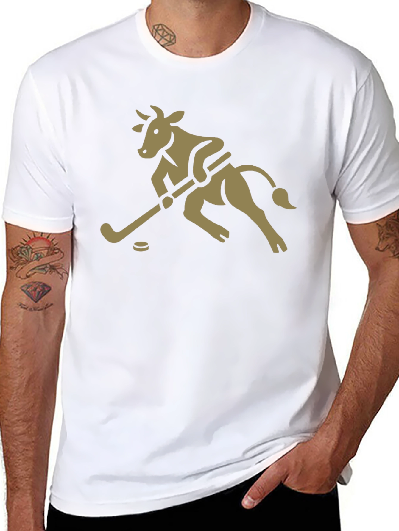 Hockey Cow Graphic T-Shirt