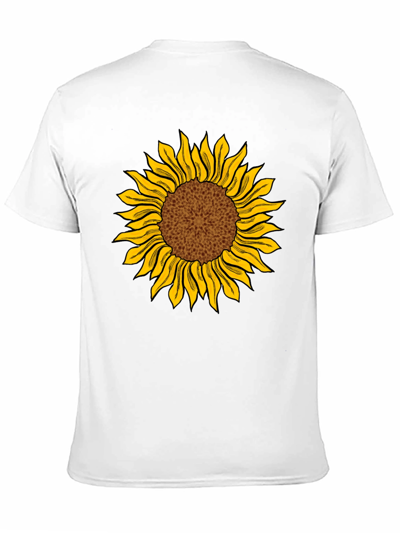 Sunflower Graphic Print Black T-Shirt