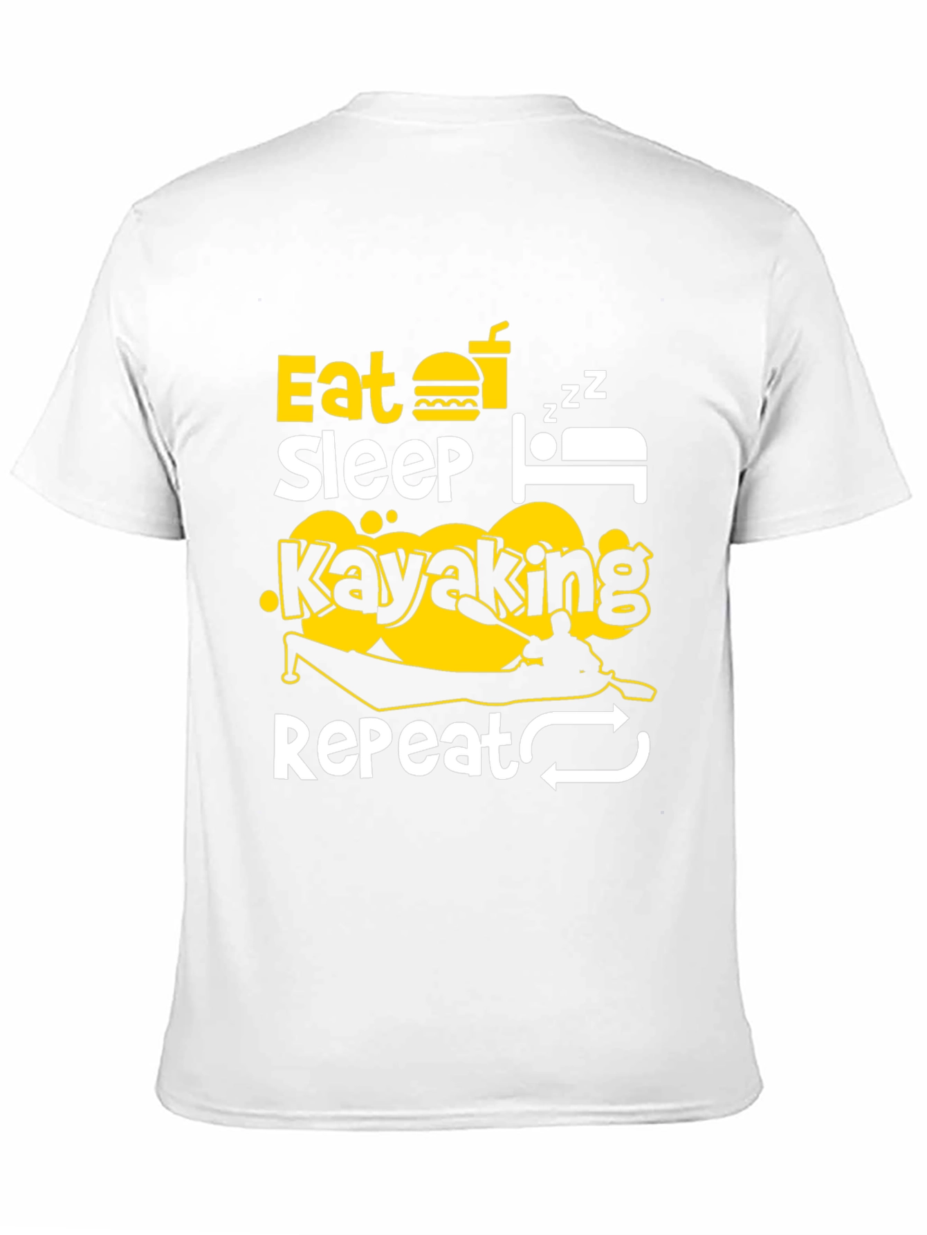 Eat Sleep Kayaking Repeat Black T-Shirt